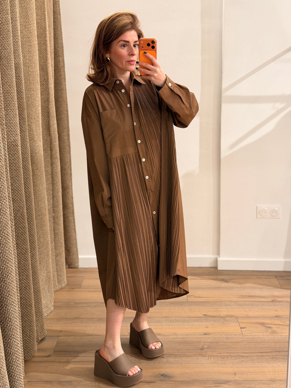 Robe Roberta marron - Léone