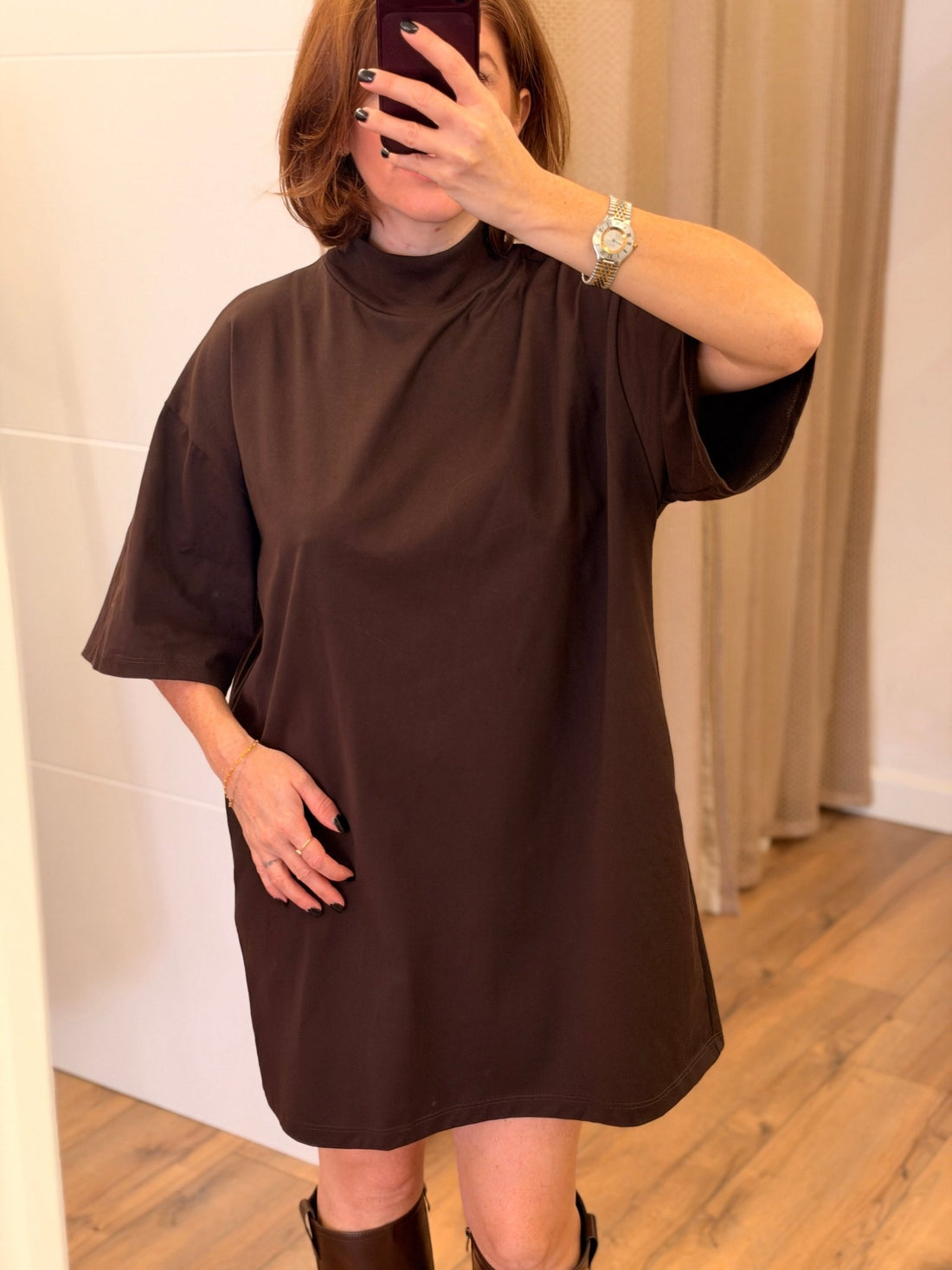 Robe t-shirt ample choco - Léone