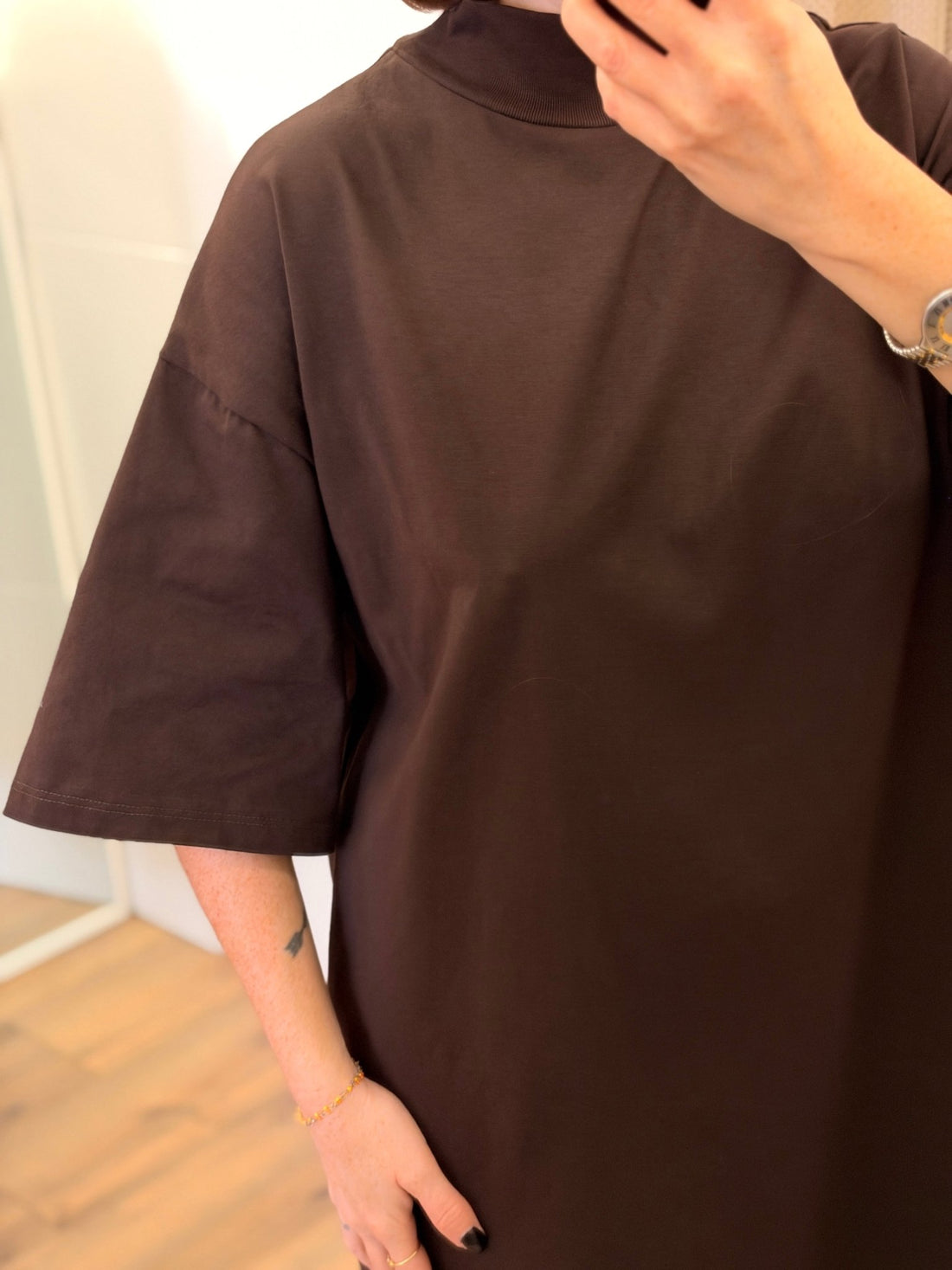 Robe t-shirt ample choco - Léone