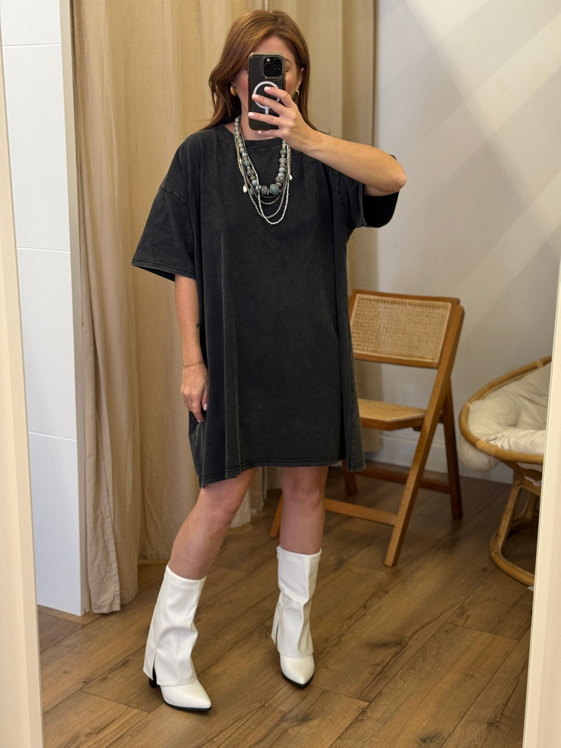 Robe t-shirt Joanna grise - Léone