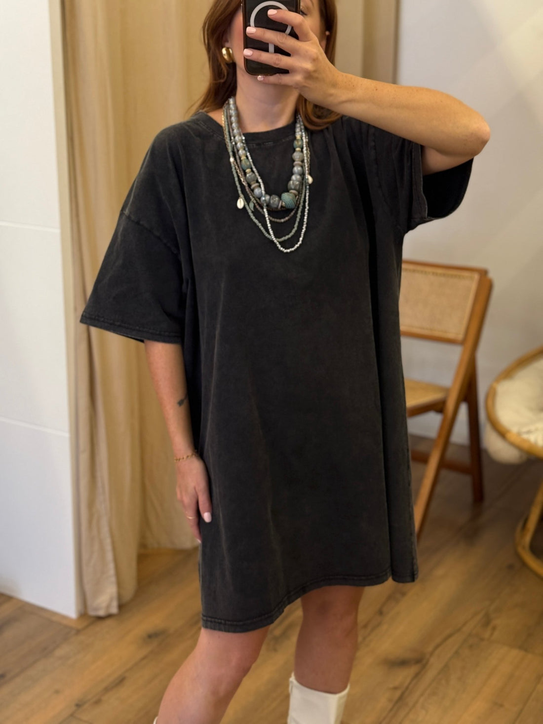 Robe t-shirt Joanna grise - Léone
