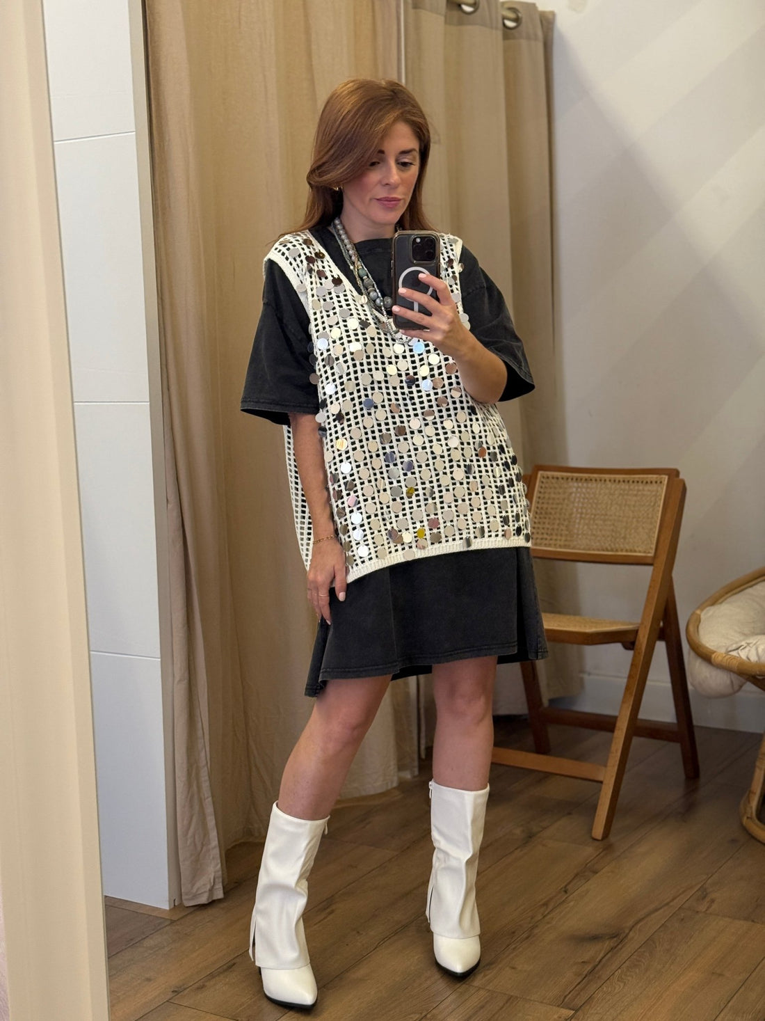 Robe t-shirt Joanna grise - Léone