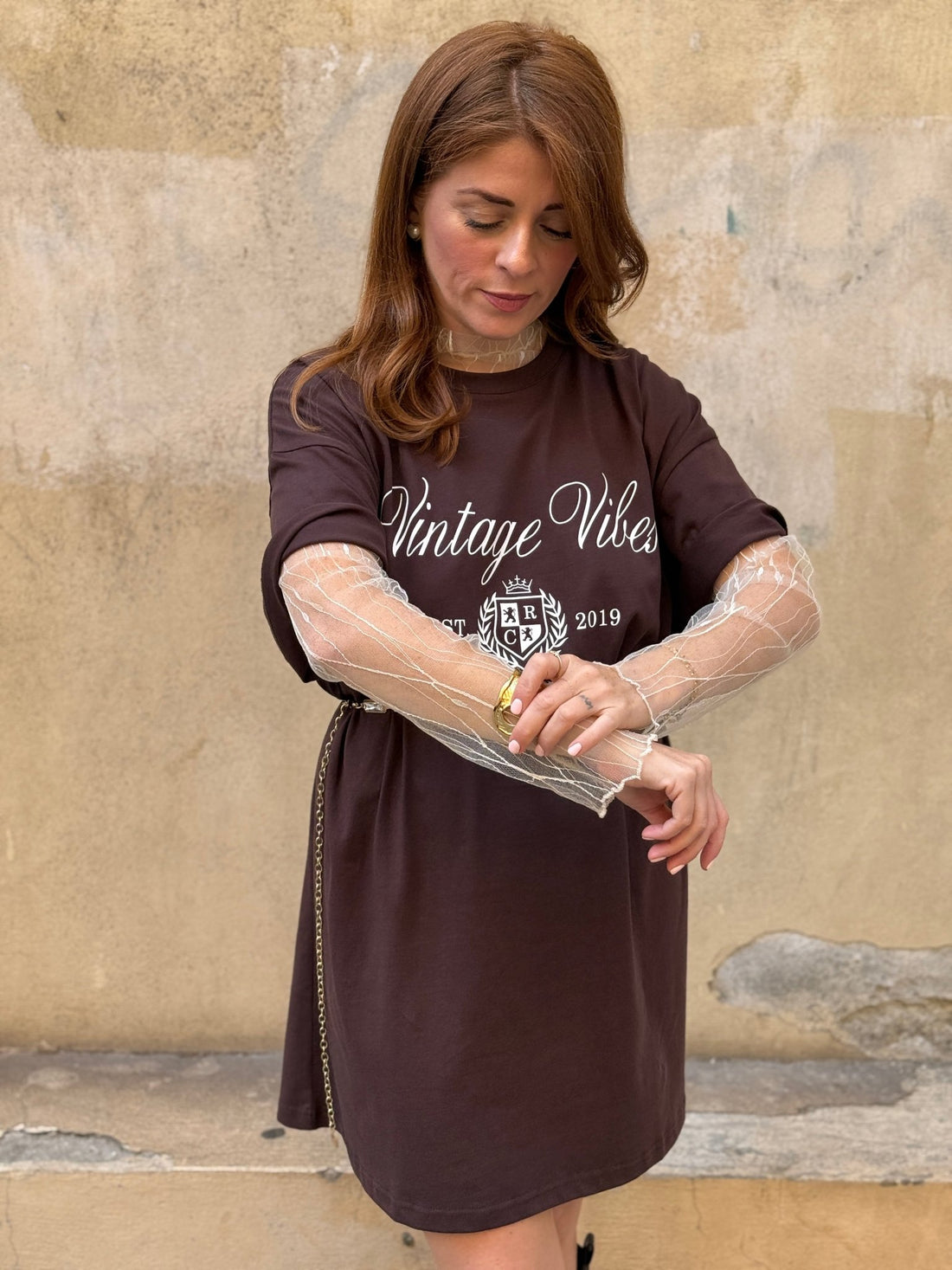 Robe t-shirt Joanna marron - Léone