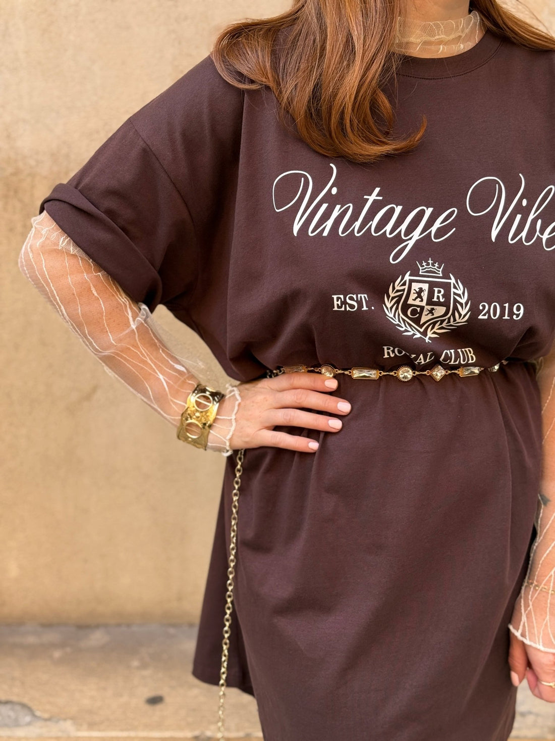 Robe t-shirt Joanna marron - Léone