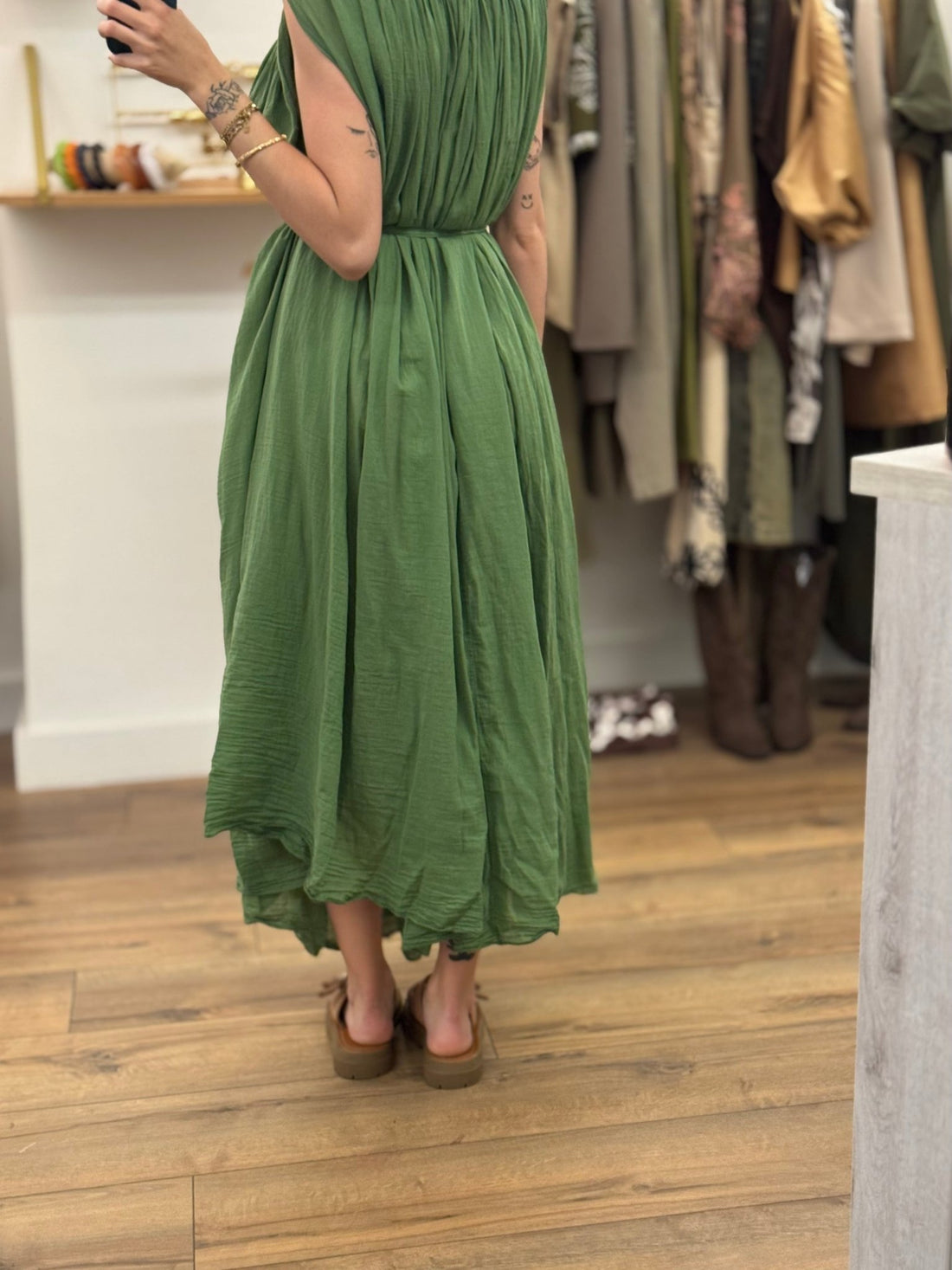 Robe Tania verte - Léone