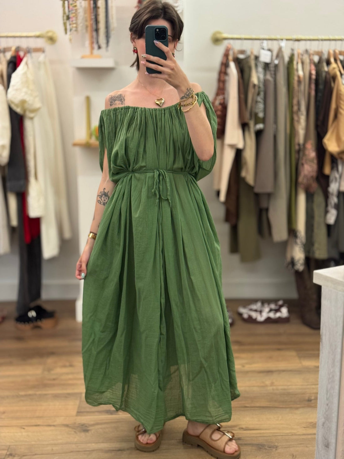Robe Tania verte - Léone