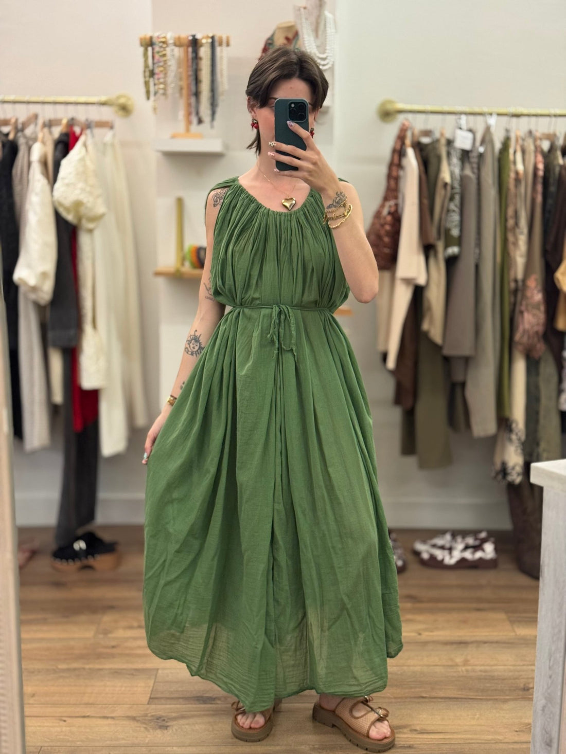 Robe Tania verte - Léone