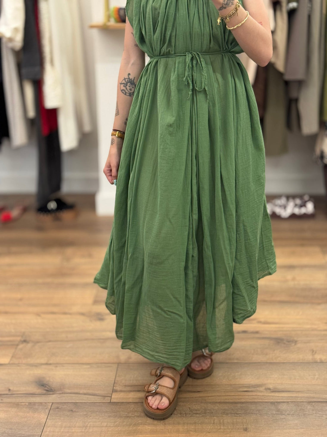 Robe Tania verte - Léone
