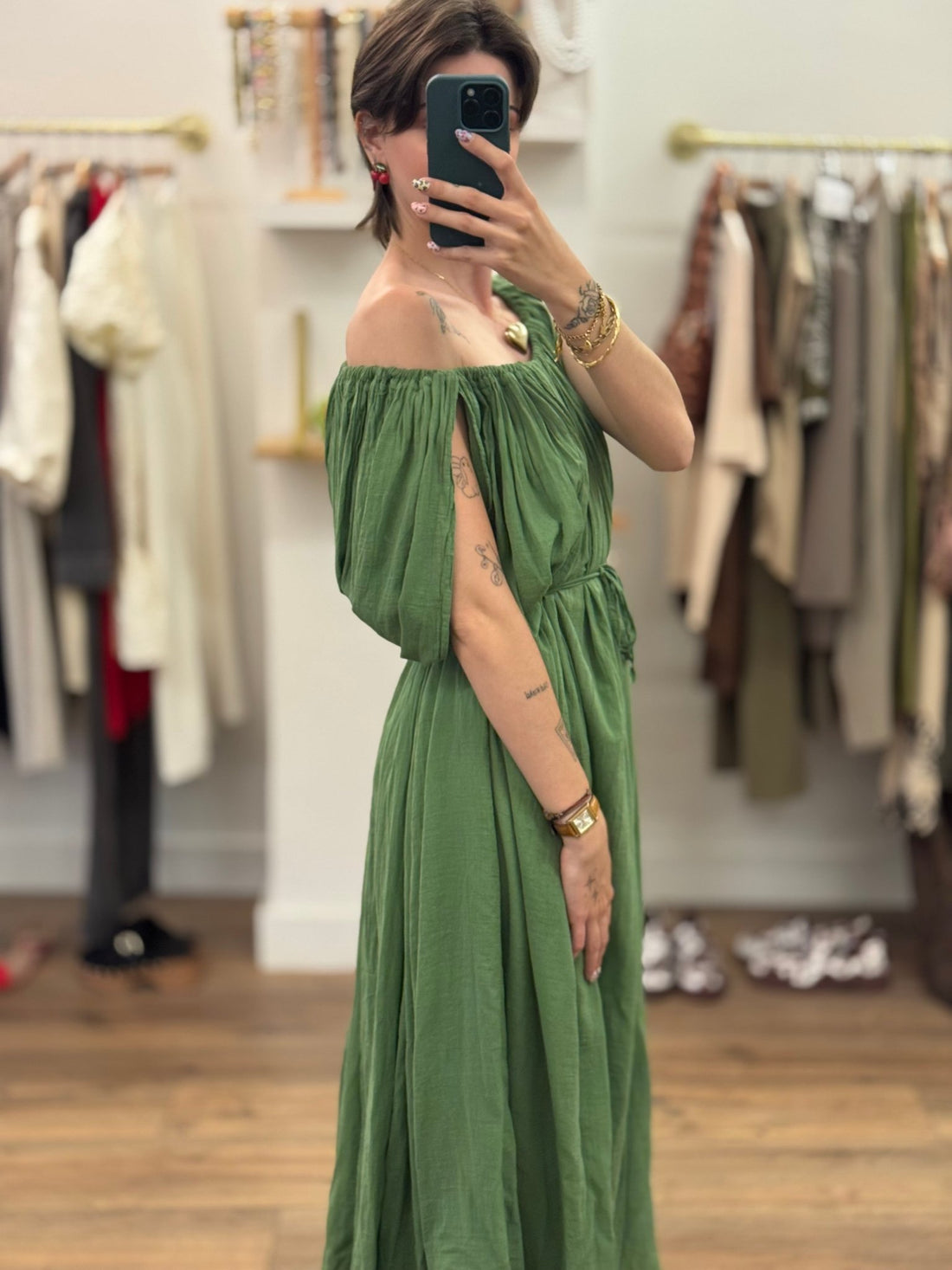 Robe Tania verte - Léone