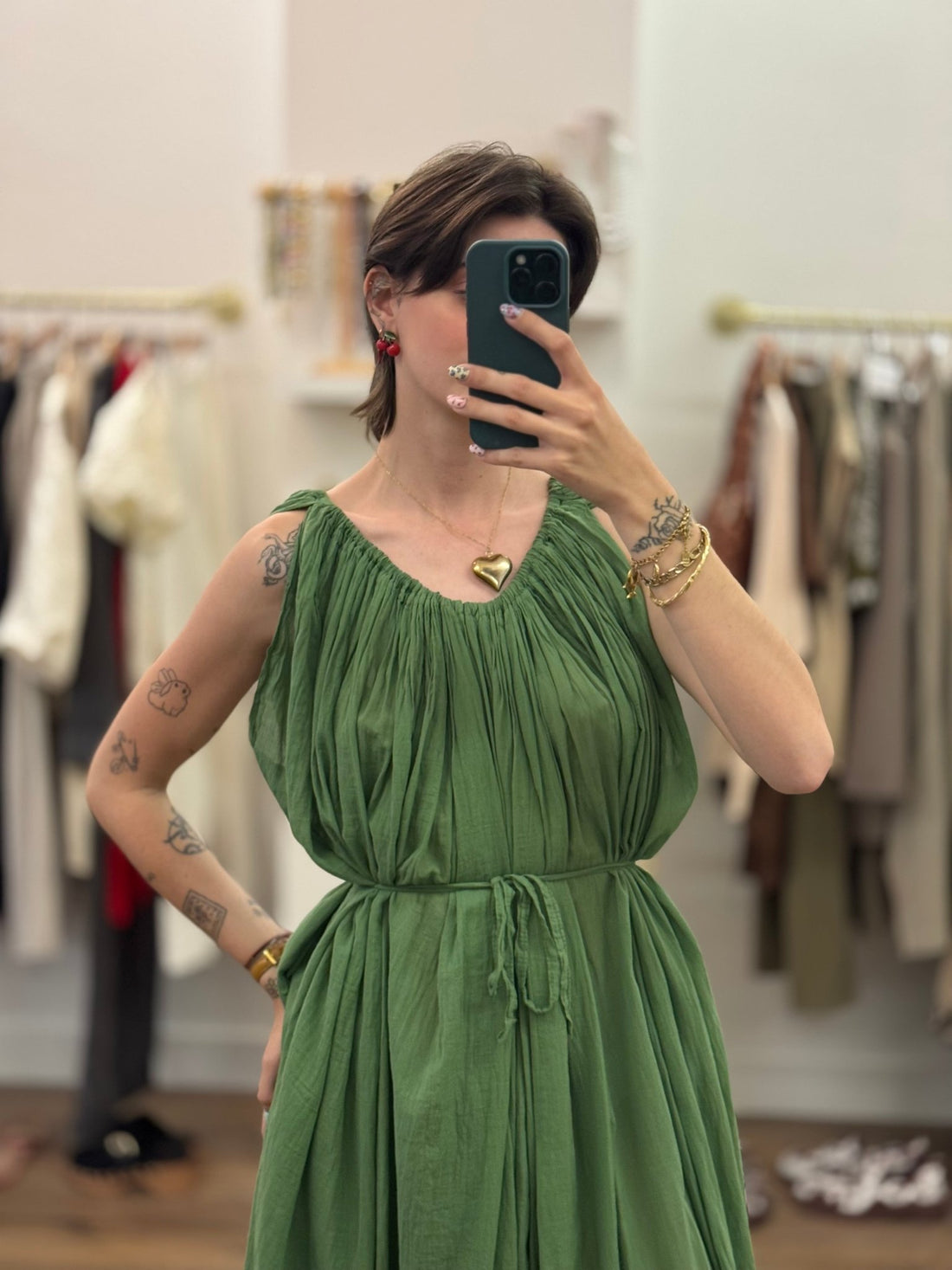 Robe Tania verte - Léone