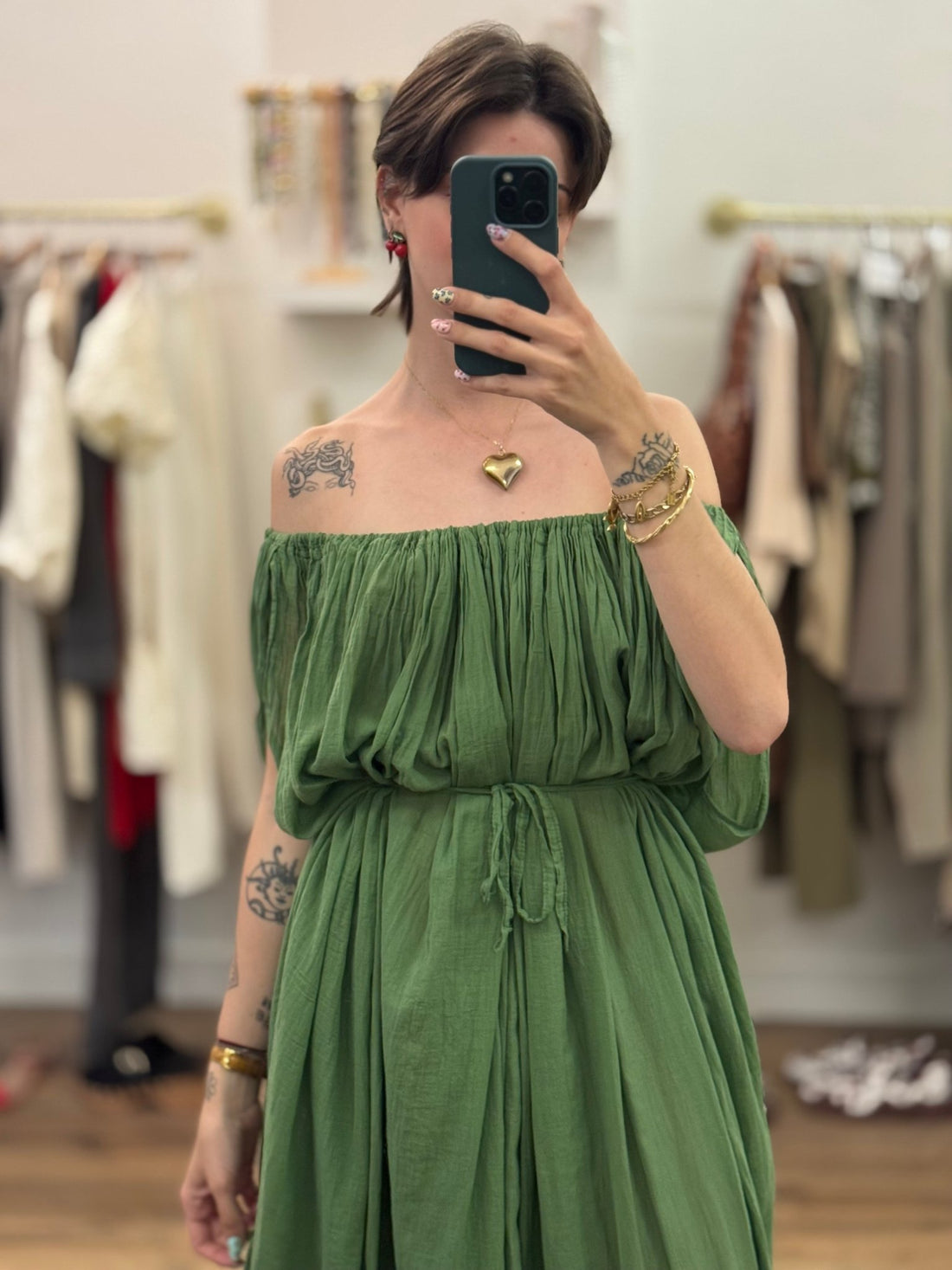 Robe Tania verte - Léone