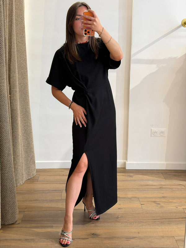 Robe tshirt Alix noire - Léone