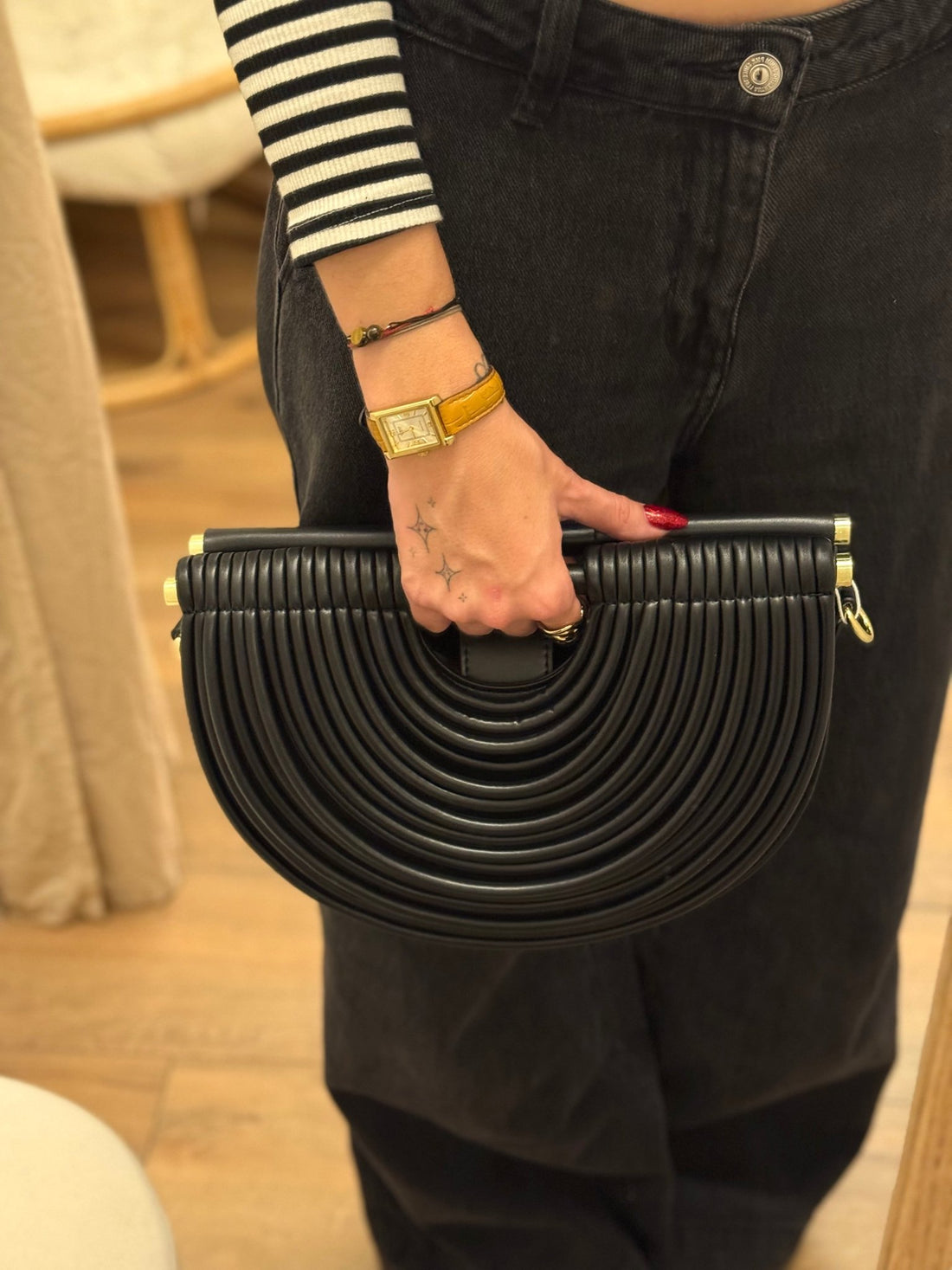 Sac a main anses noir - Léone