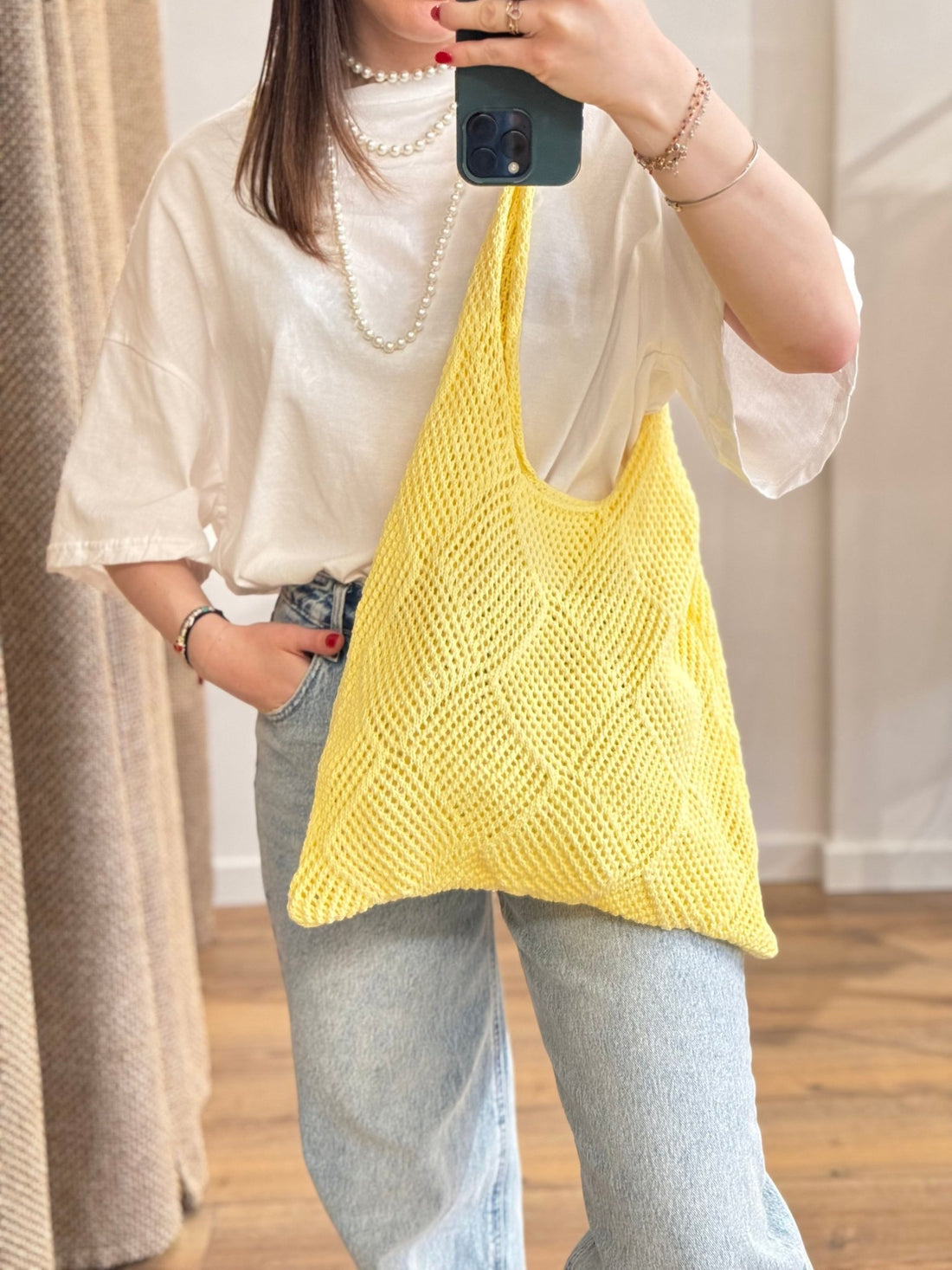 Sac en crochet jaune - Léone