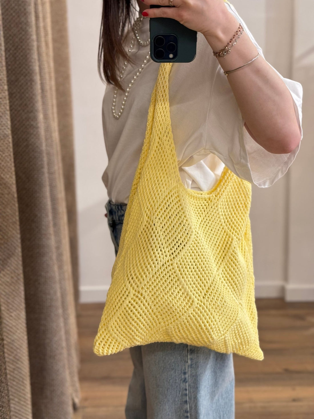 Sac en crochet jaune - Léone