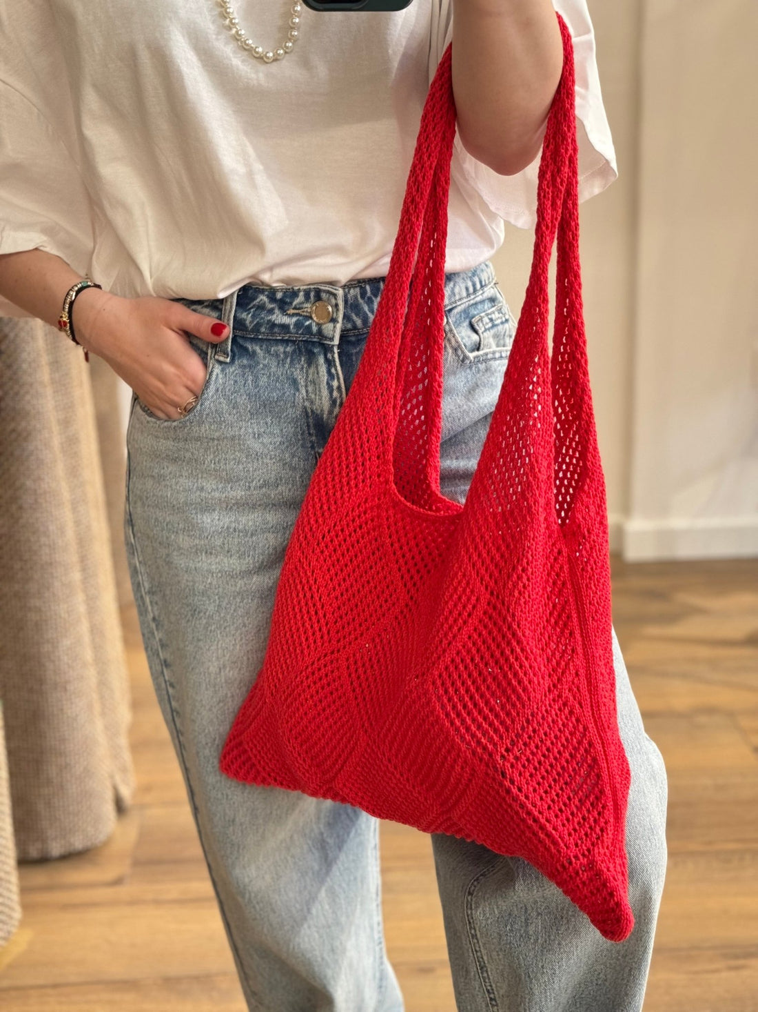 Sac en crochet rouge - Léone
