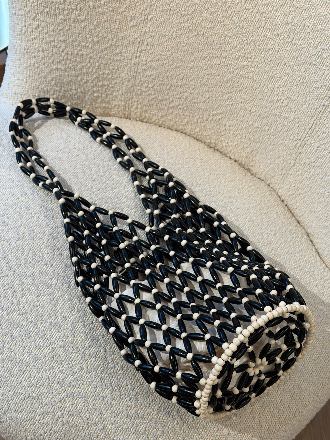 Sac épaule perle de bois noir - Léone