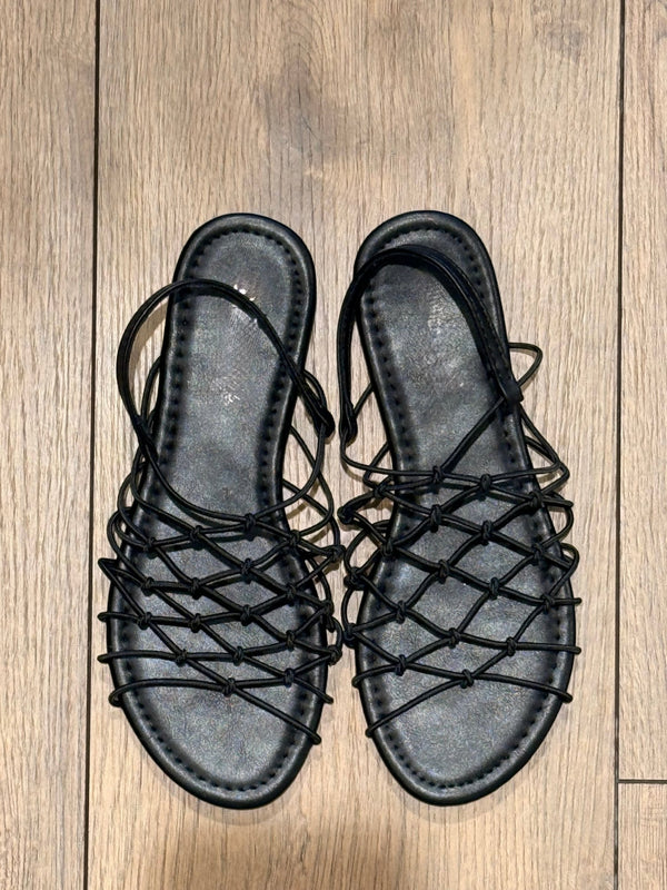 Sandales croisées noires - Léone
