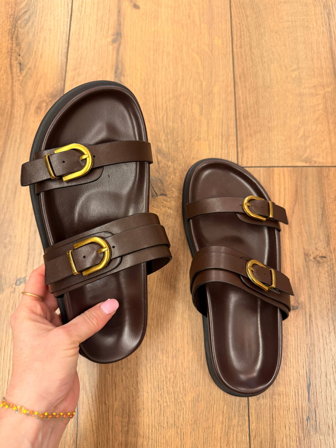 Sandales marron deux brides - Léone