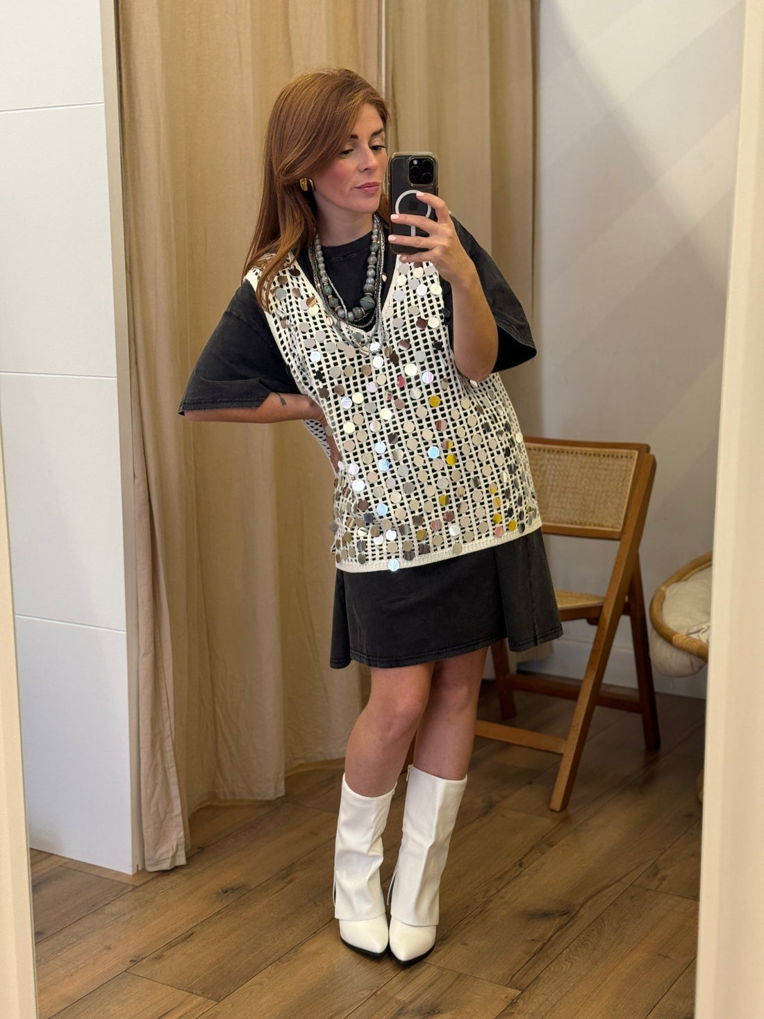 Santiags à rabats blanches - Léone