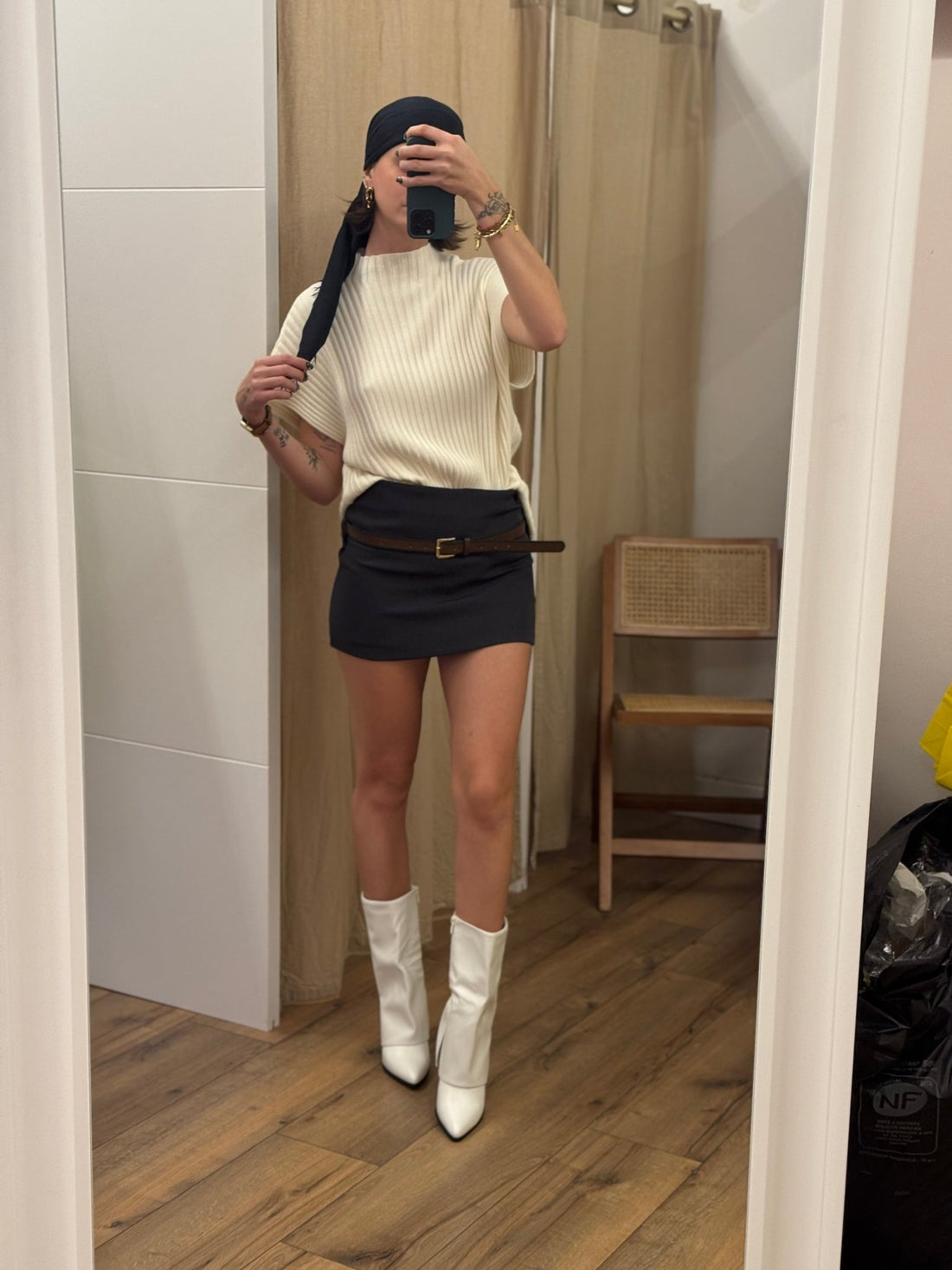 Santiags à rabats blanches - Léone