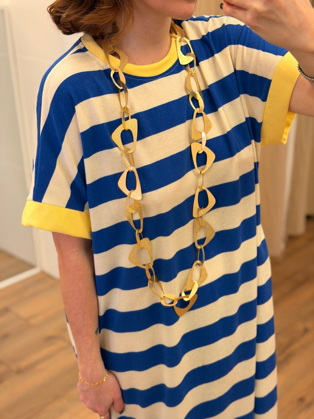 Sautoir dore triangles - Léone