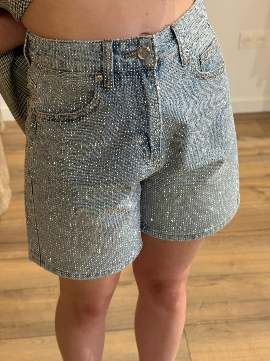 Short bleu à strass Denis - Léone