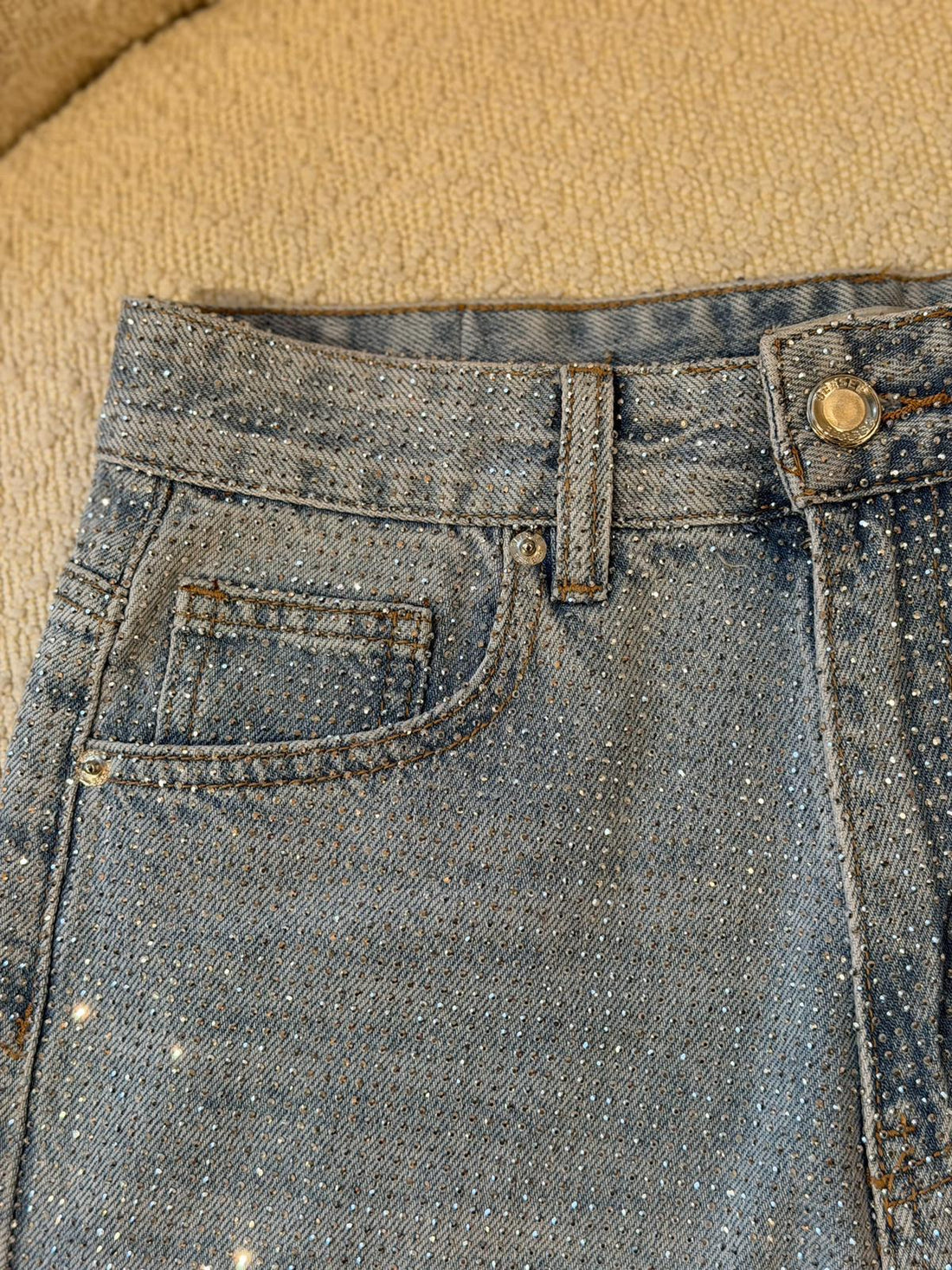 Short bleu à strass Denis - Léone