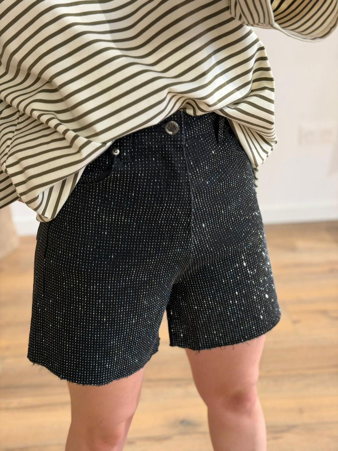Short noir à strass olly - Léone