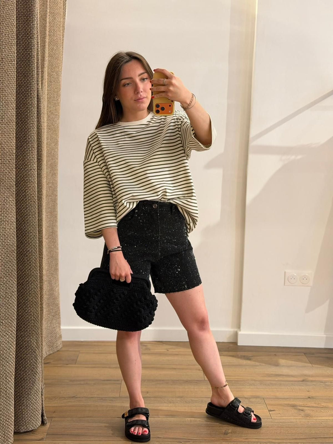 Short noir à strass olly - Léone
