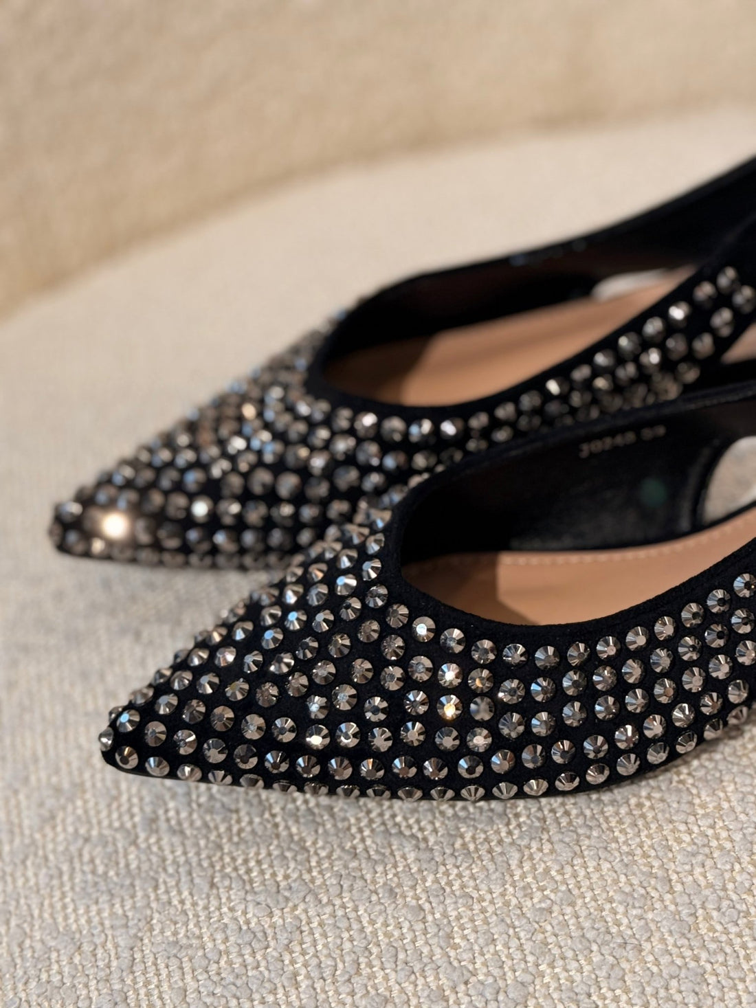 Slingback à strass noir - Léone