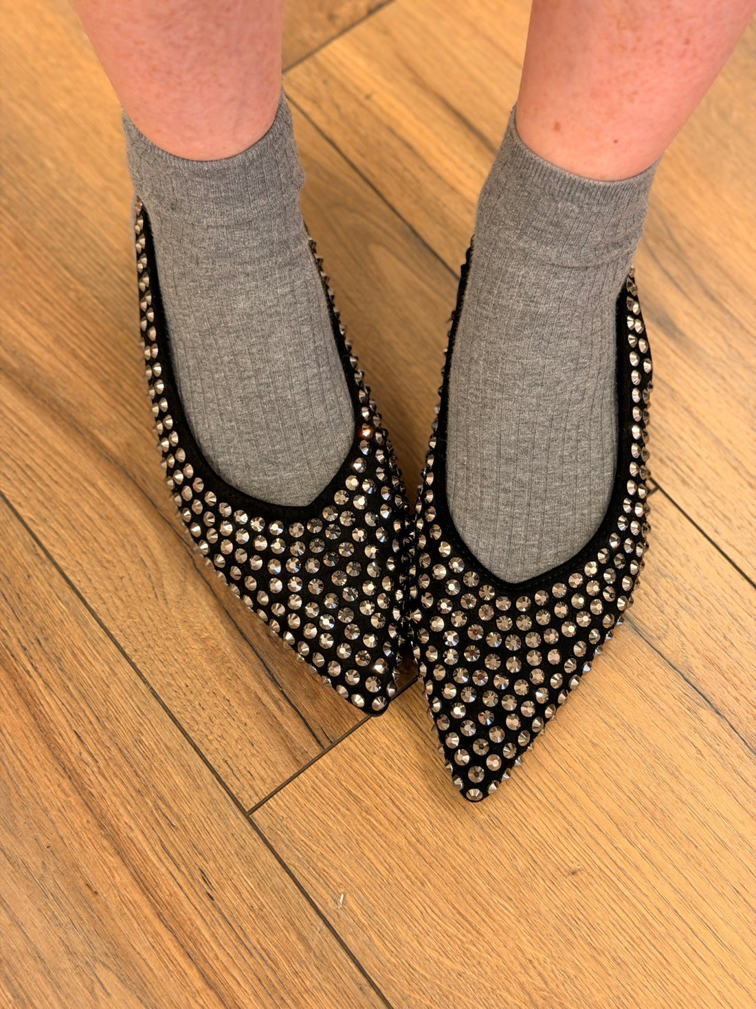 Slingback à strass noir - Léone