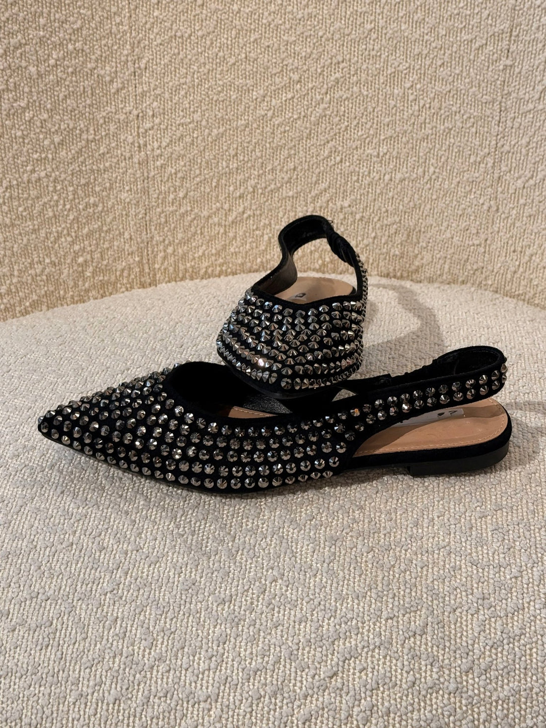Slingback à strass noir - Léone