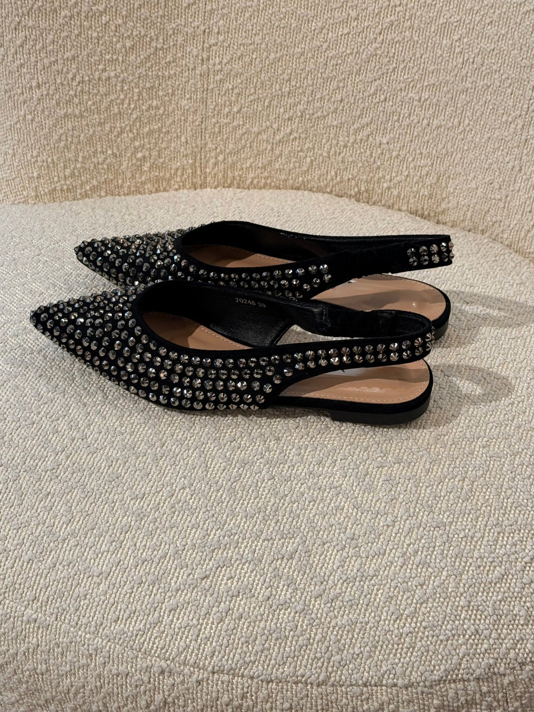Slingback à strass noir - Léone