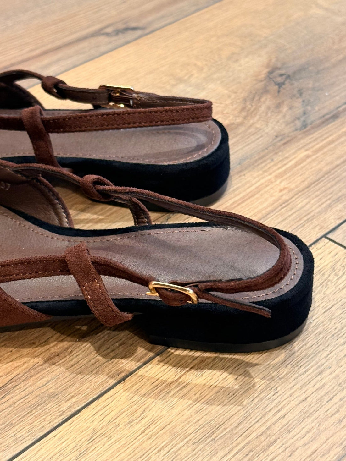 Slingback bicolores marron - Léone