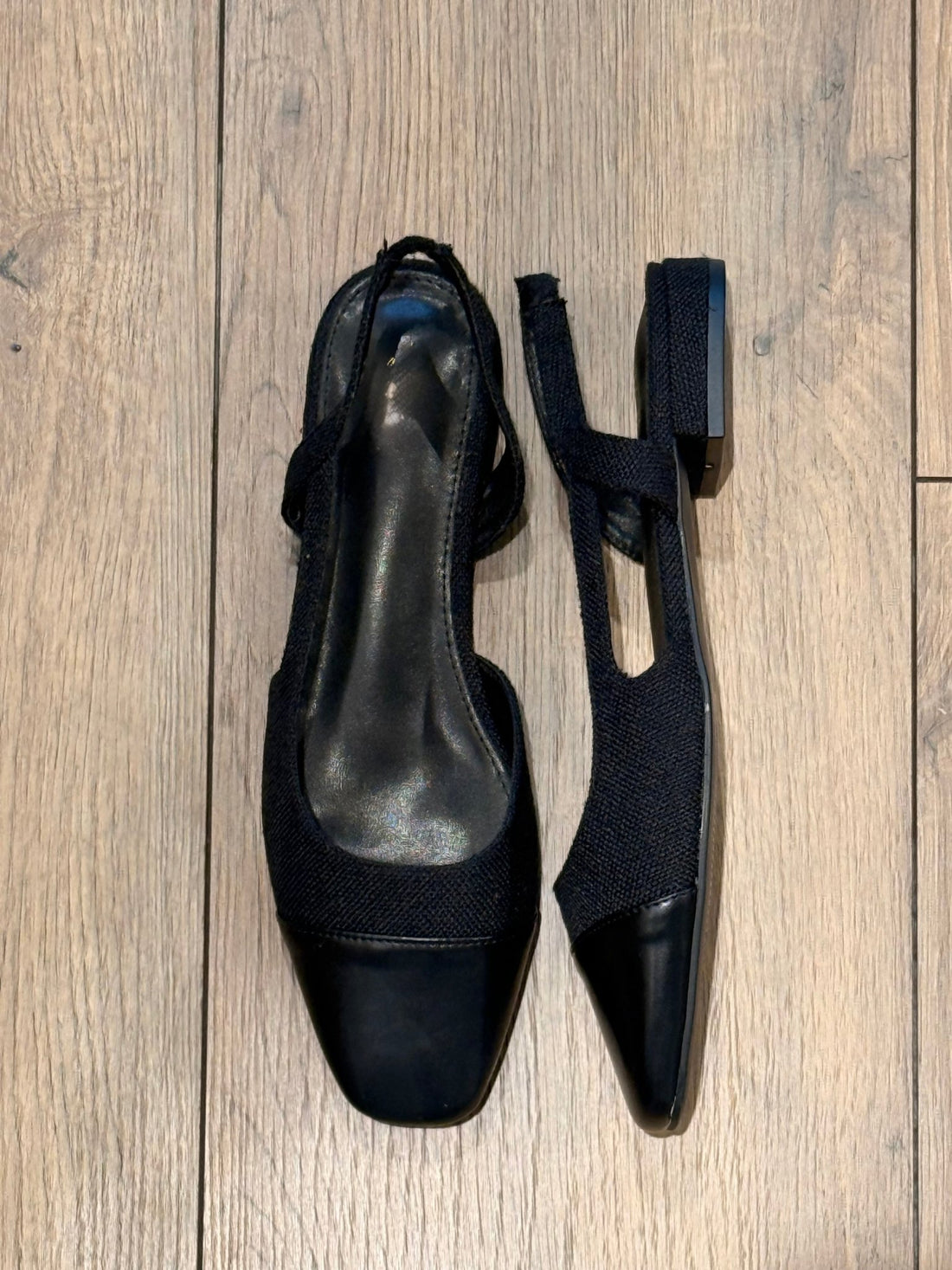 Slingback en tissu noir - Léone