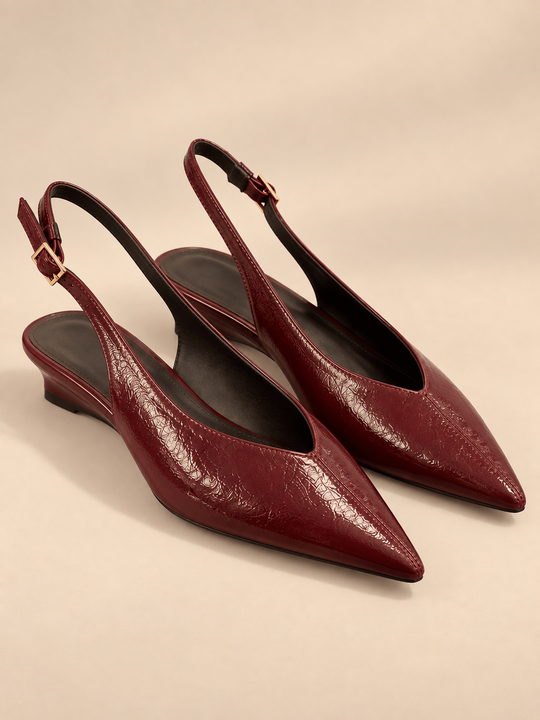 Slingback pointues bordeaux - Léone