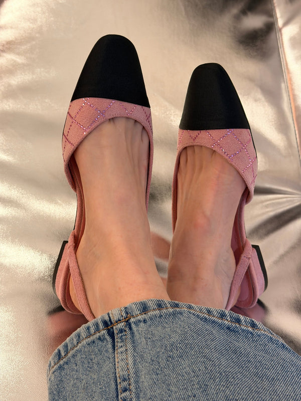 Slingback roses a strass - Léone