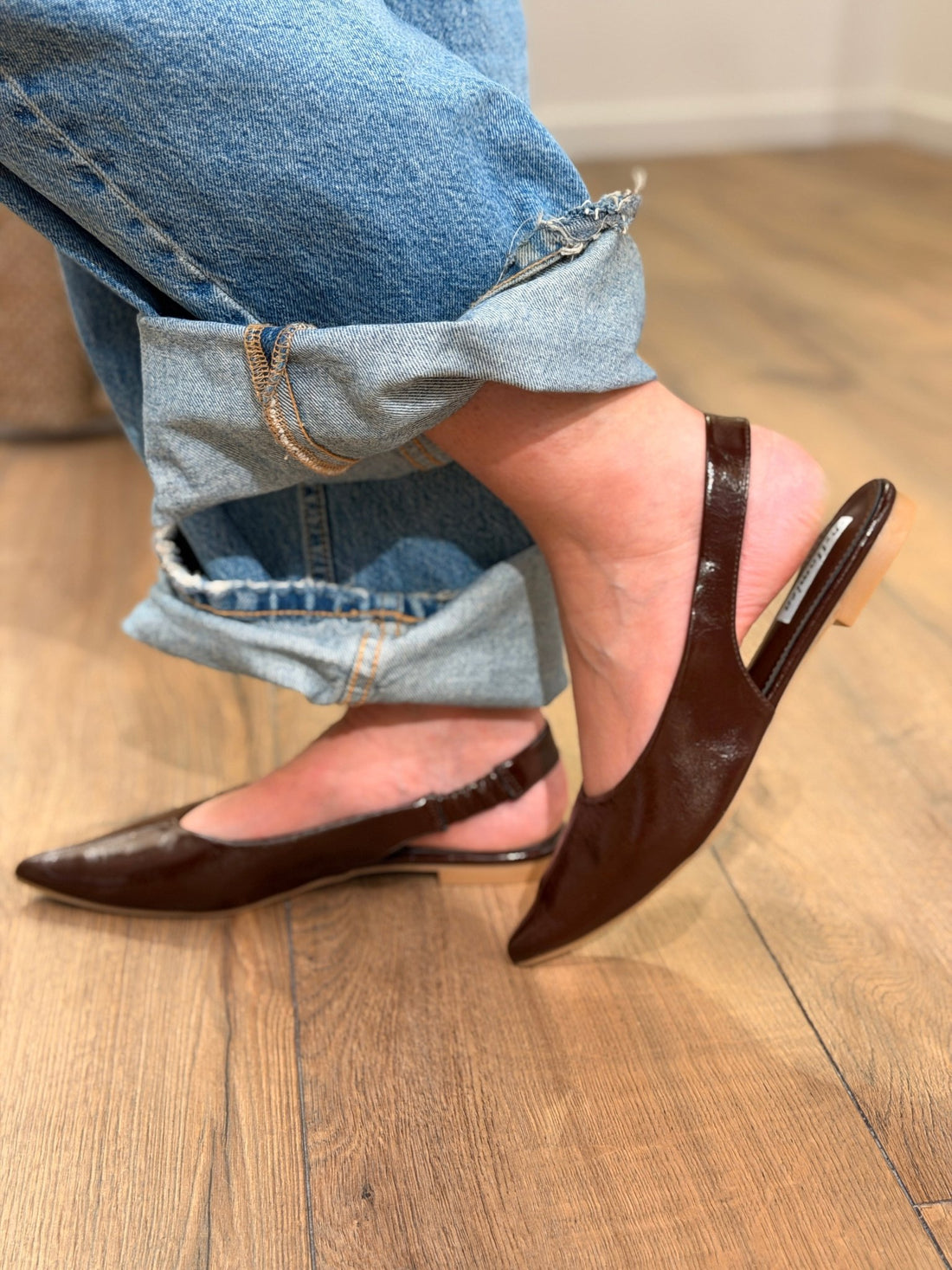 Slingback vernis marron - Léone