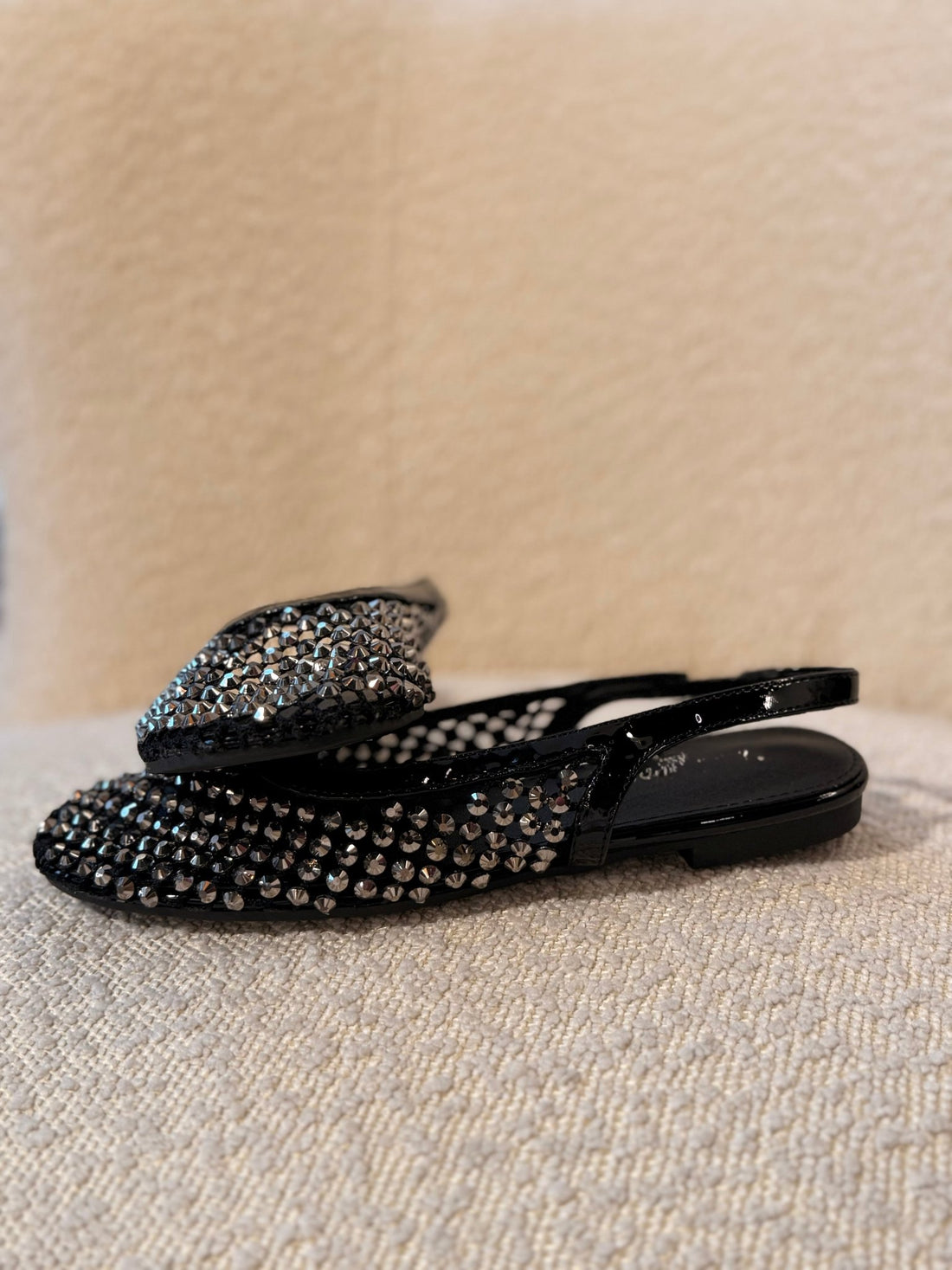 Slingbacks noires à strass - Léone