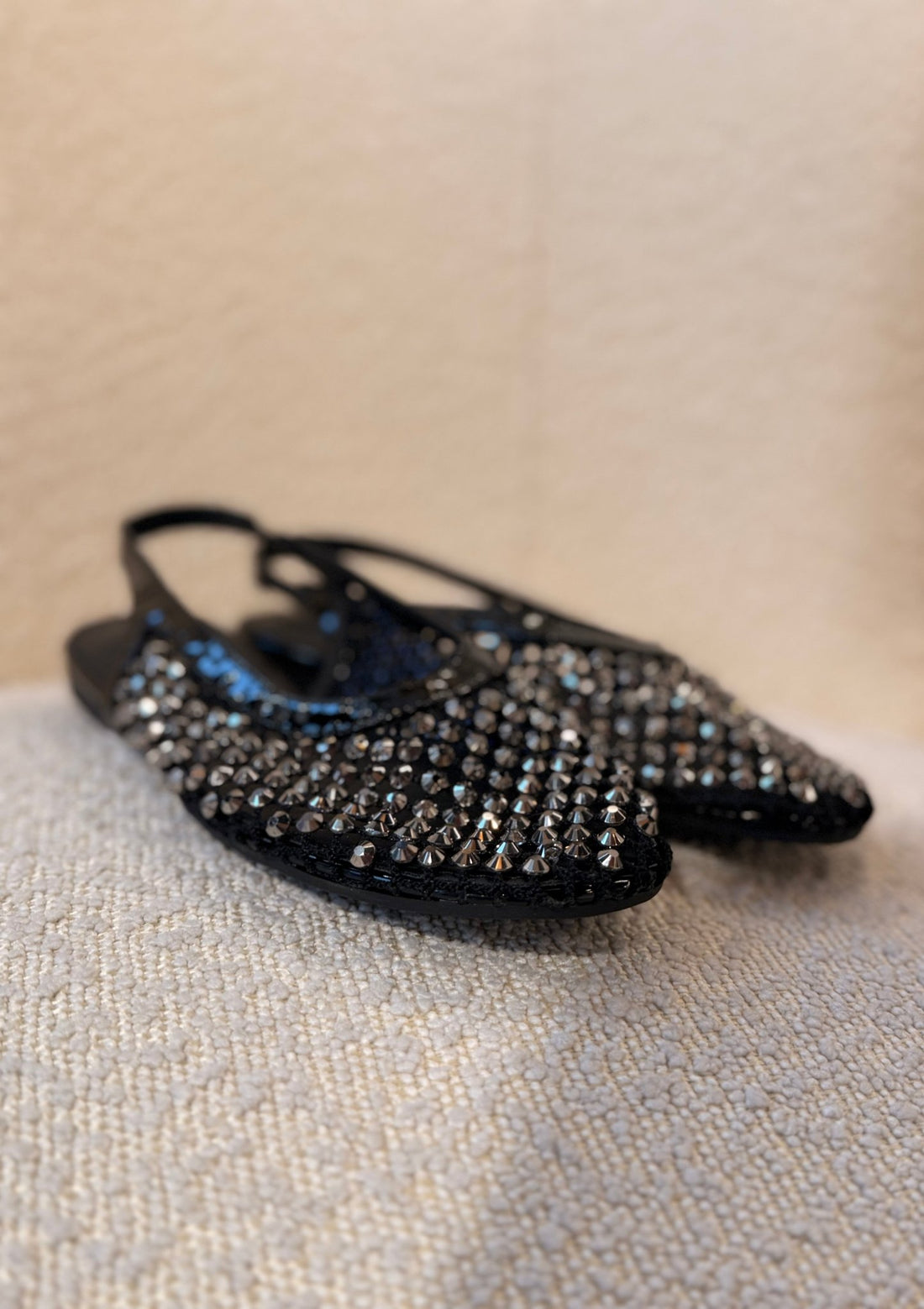 Slingbacks noires à strass - Léone