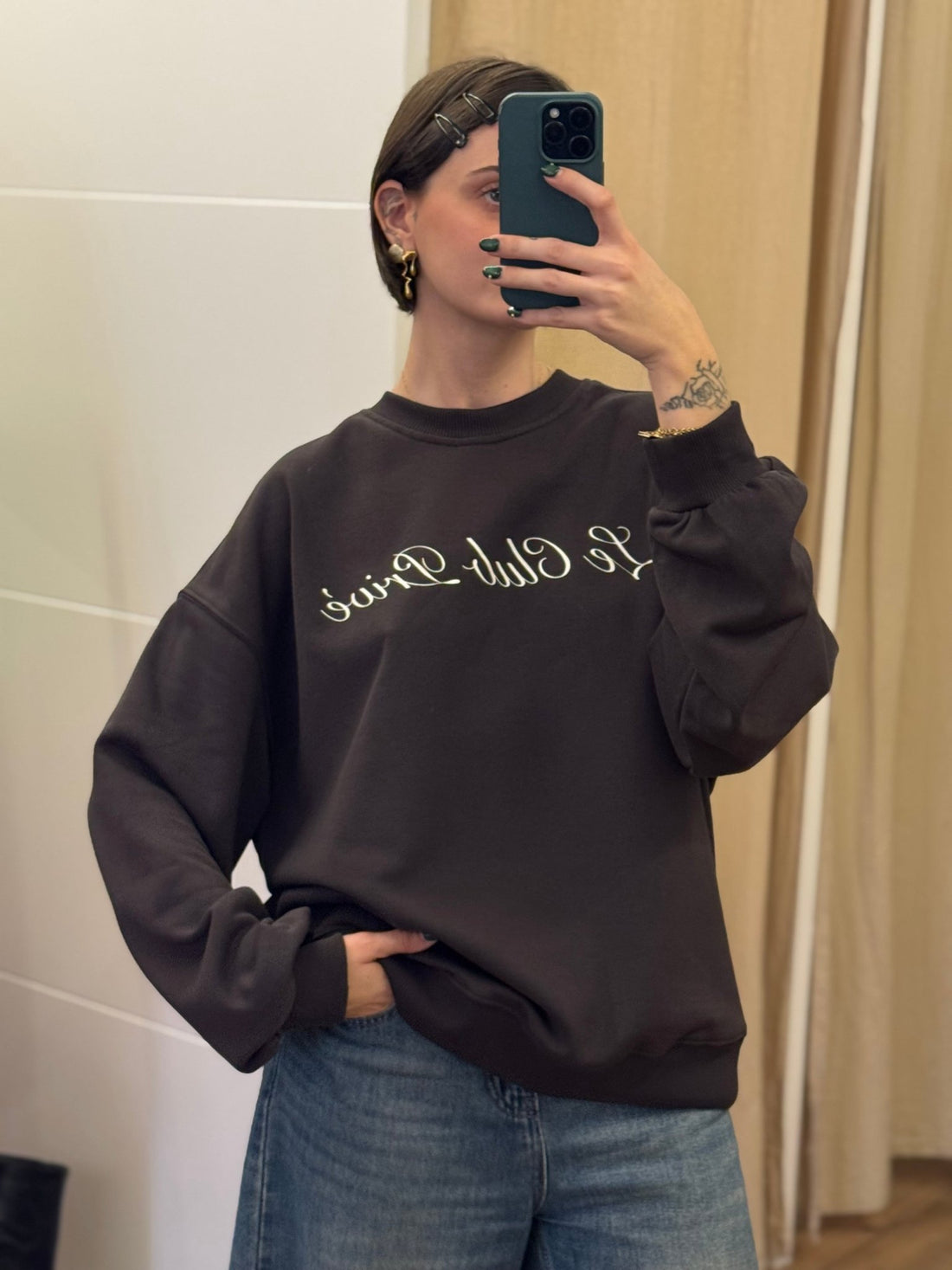 Sweat Club marron foncé - Léone