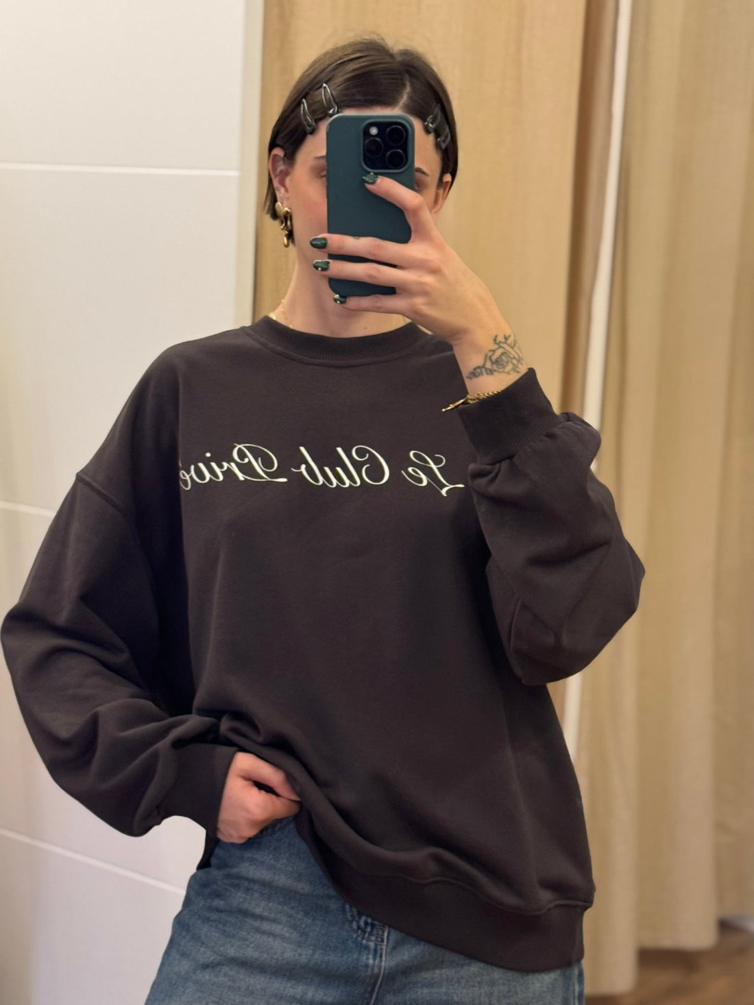 Sweat Club marron foncé - Léone