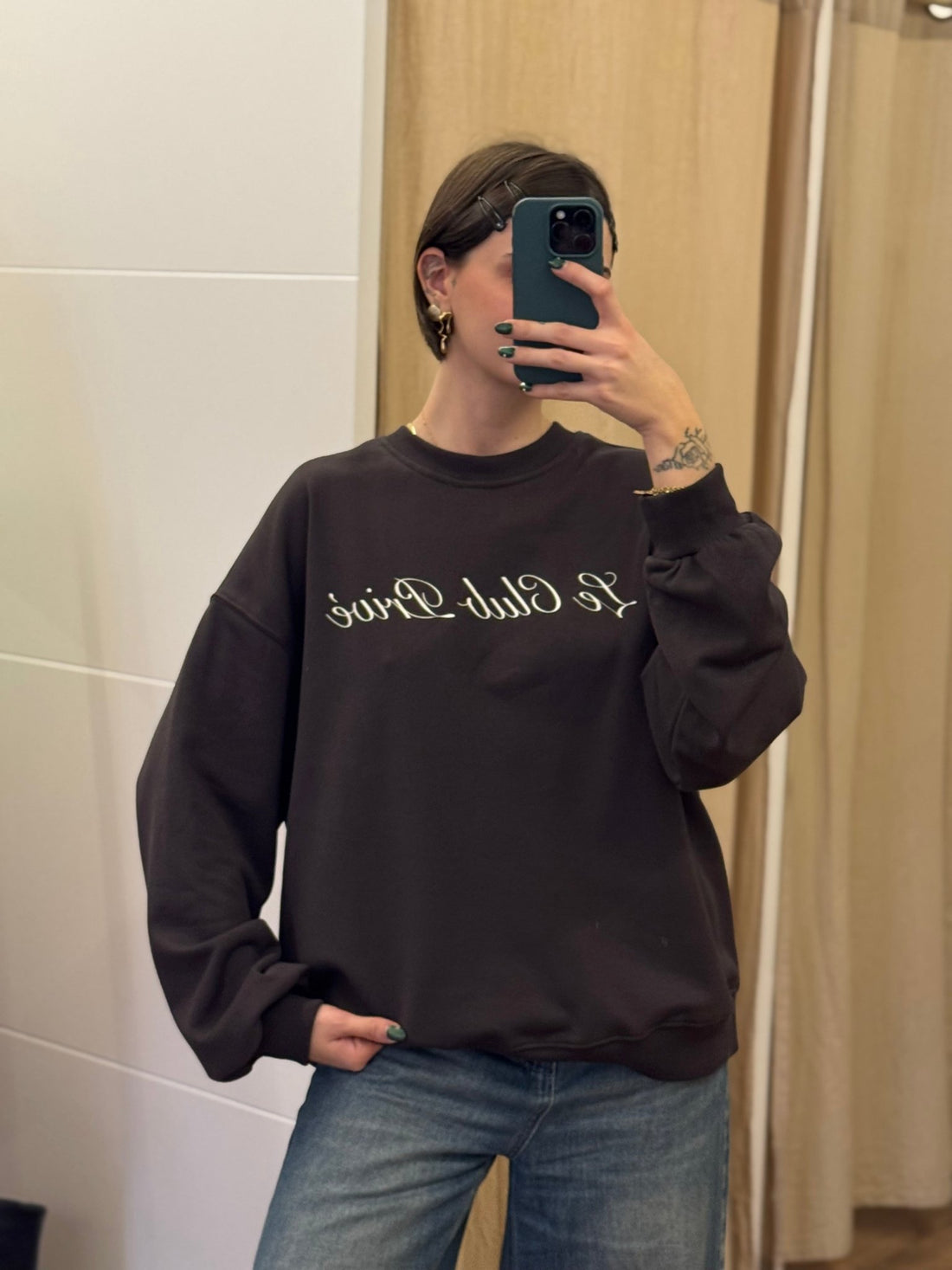 Sweat Club marron foncé - Léone