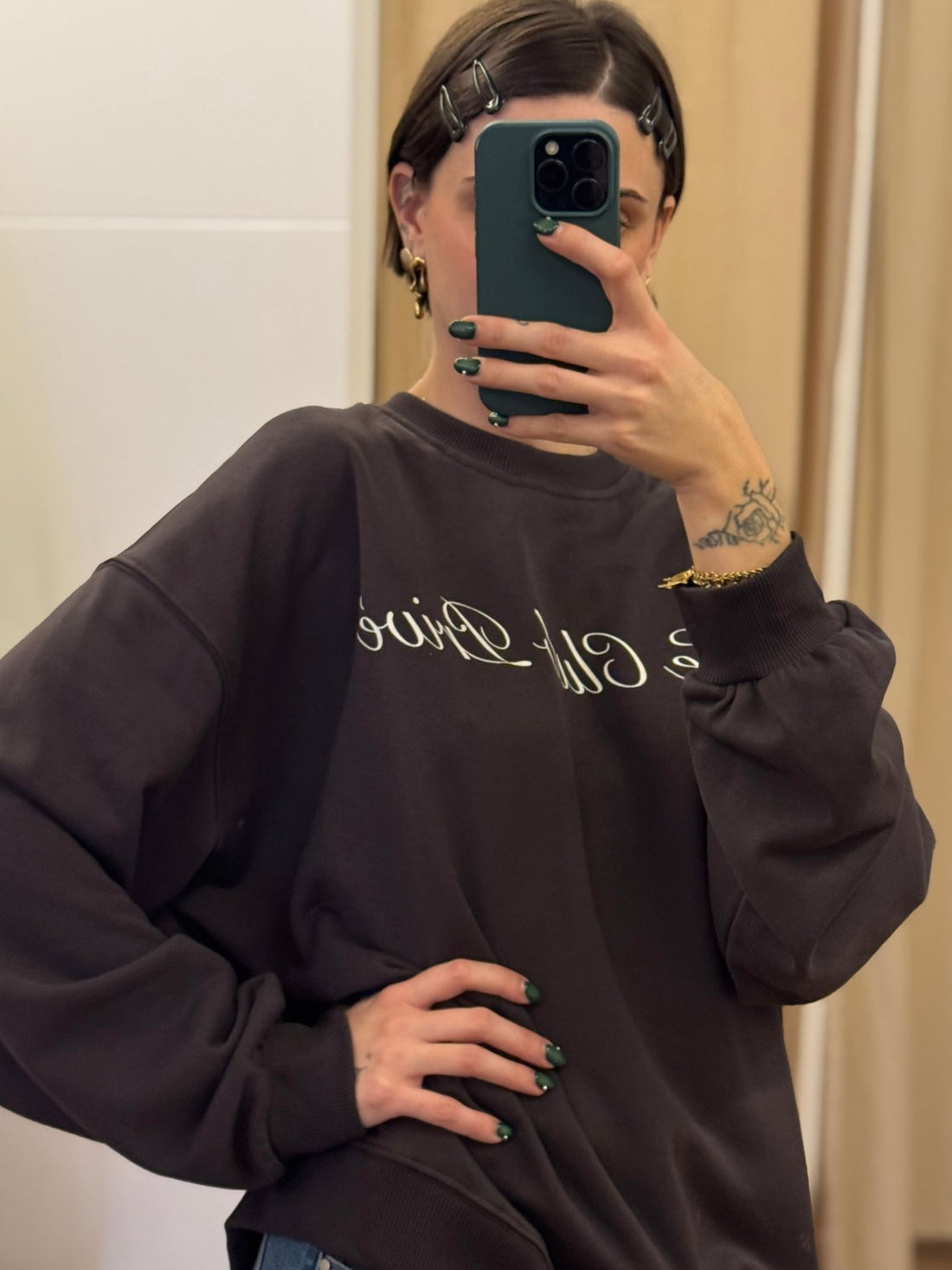 Sweat Club marron foncé - Léone