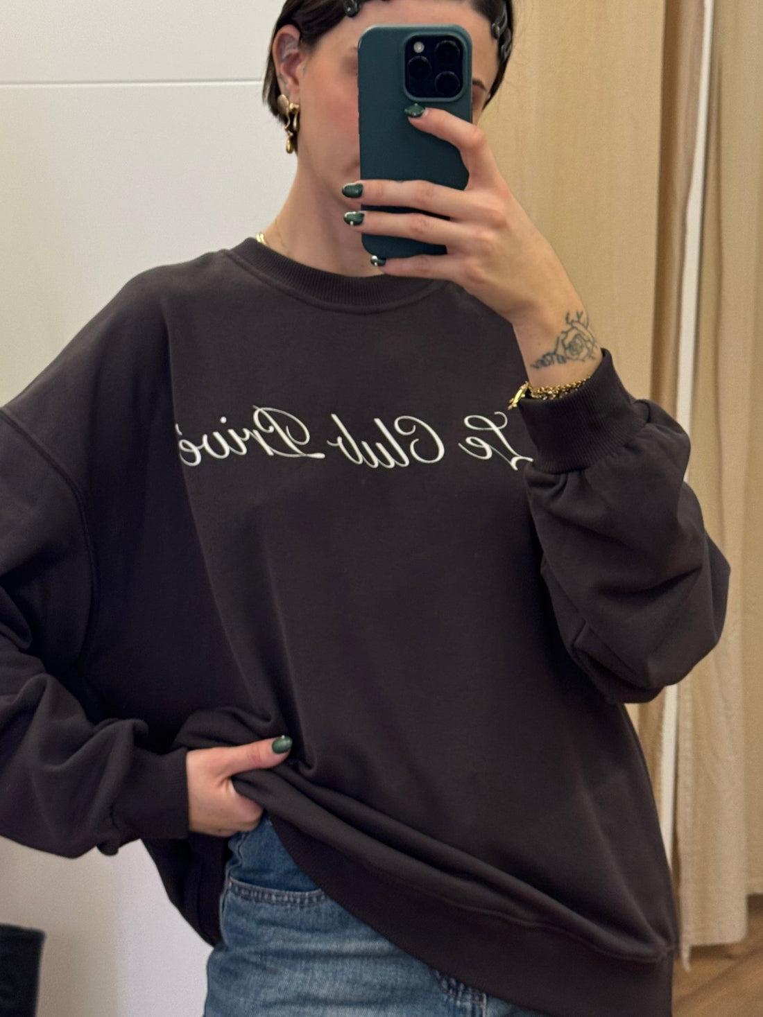 Sweat Club marron foncé - Léone