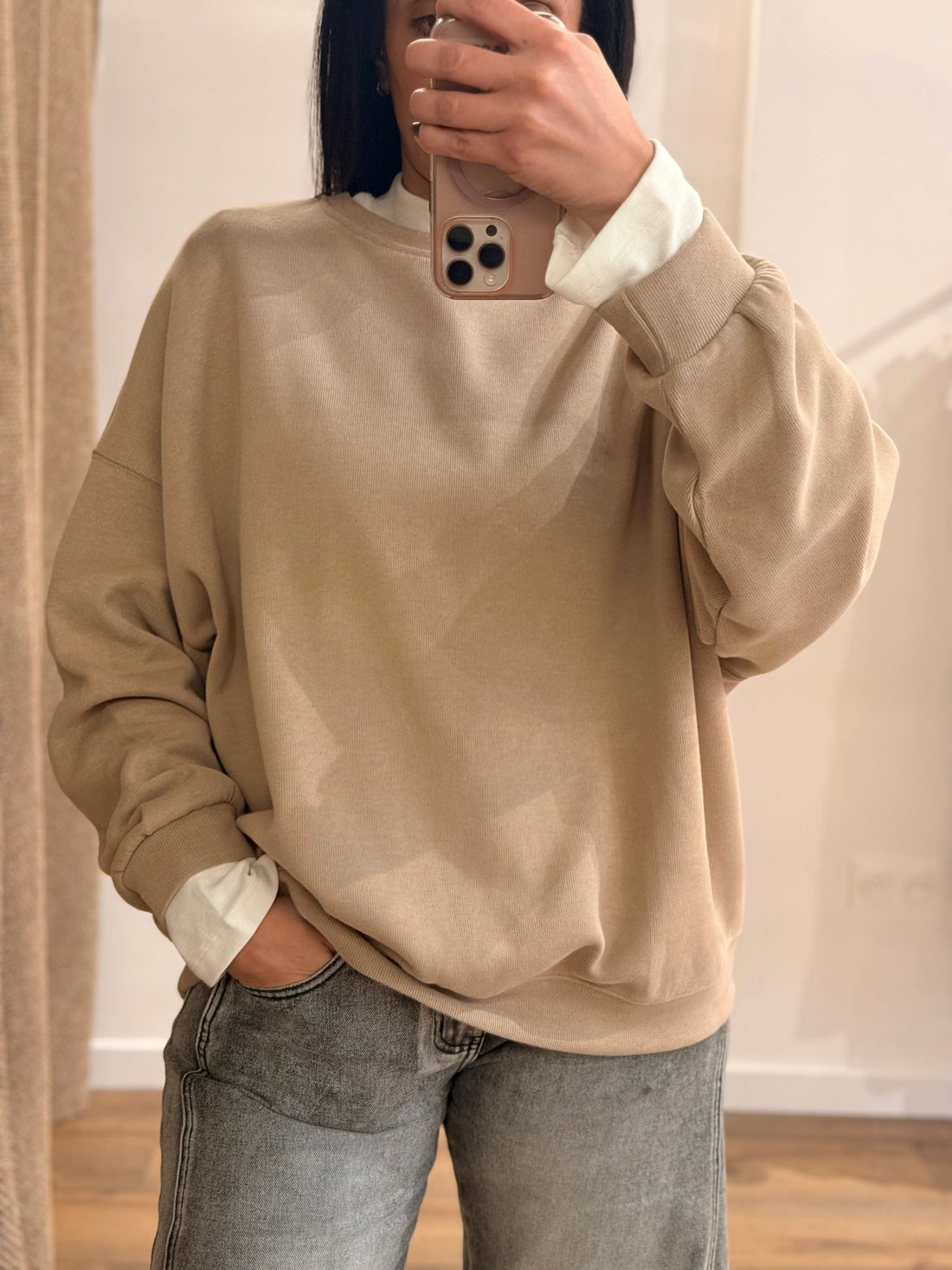 Sweat Darel beige - Léone