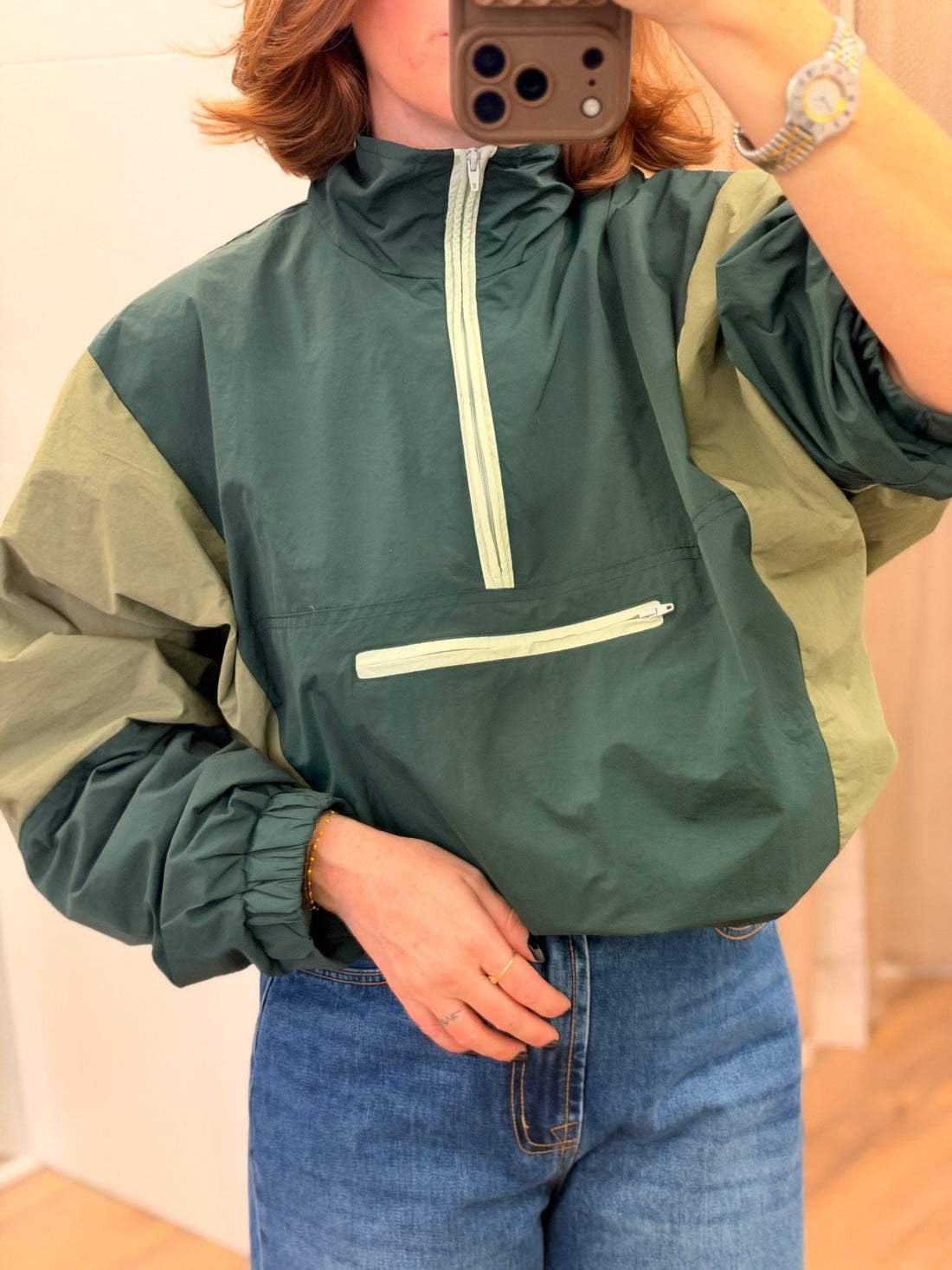 Sweat léger bicolore vert - Léone
