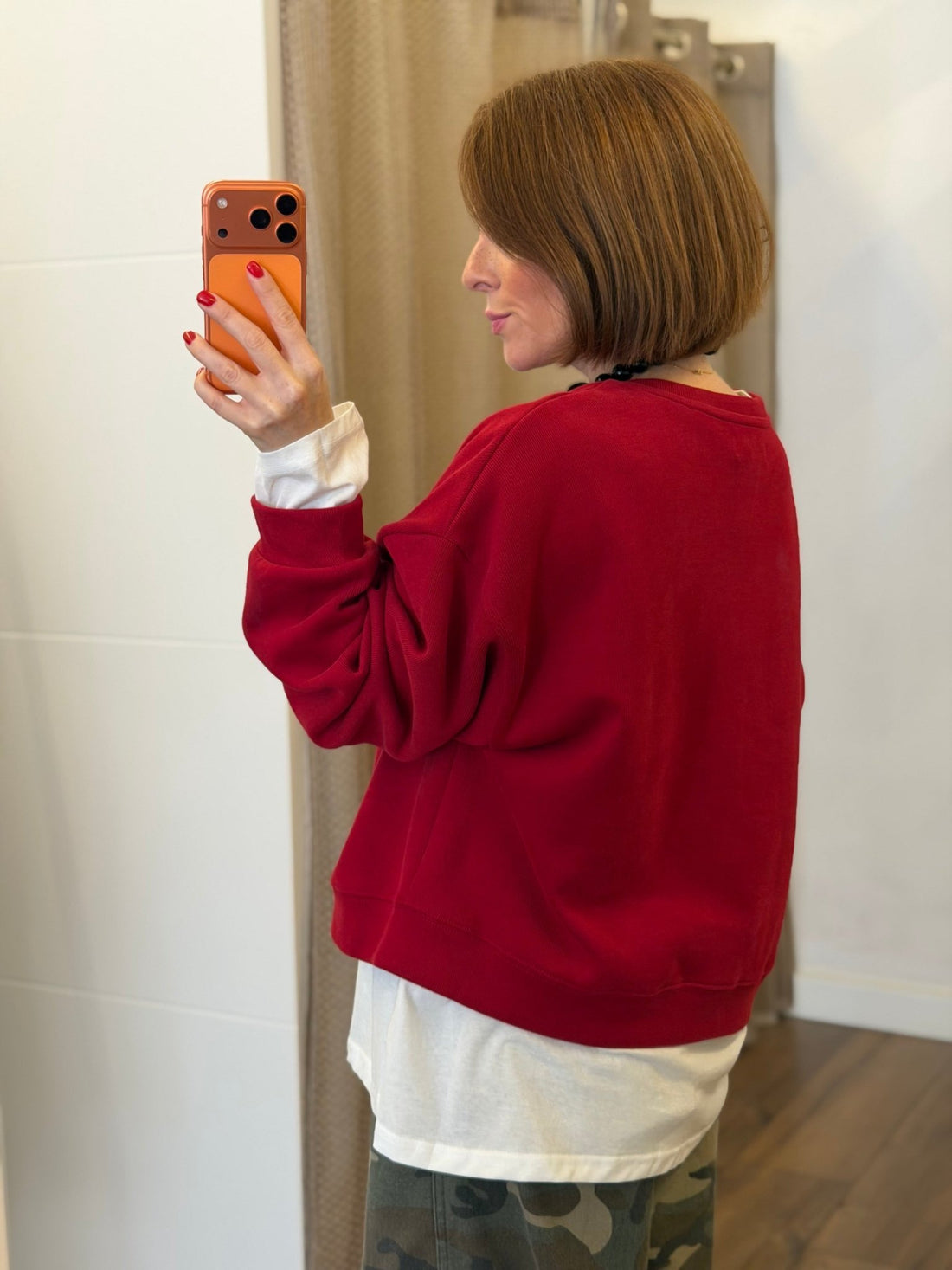 Sweat oversize rouge - Léone