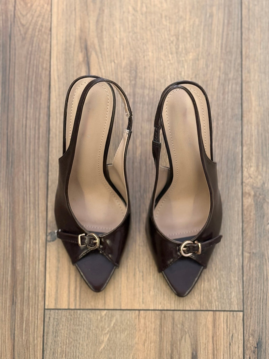 Talons bout ouvert marron - Léone